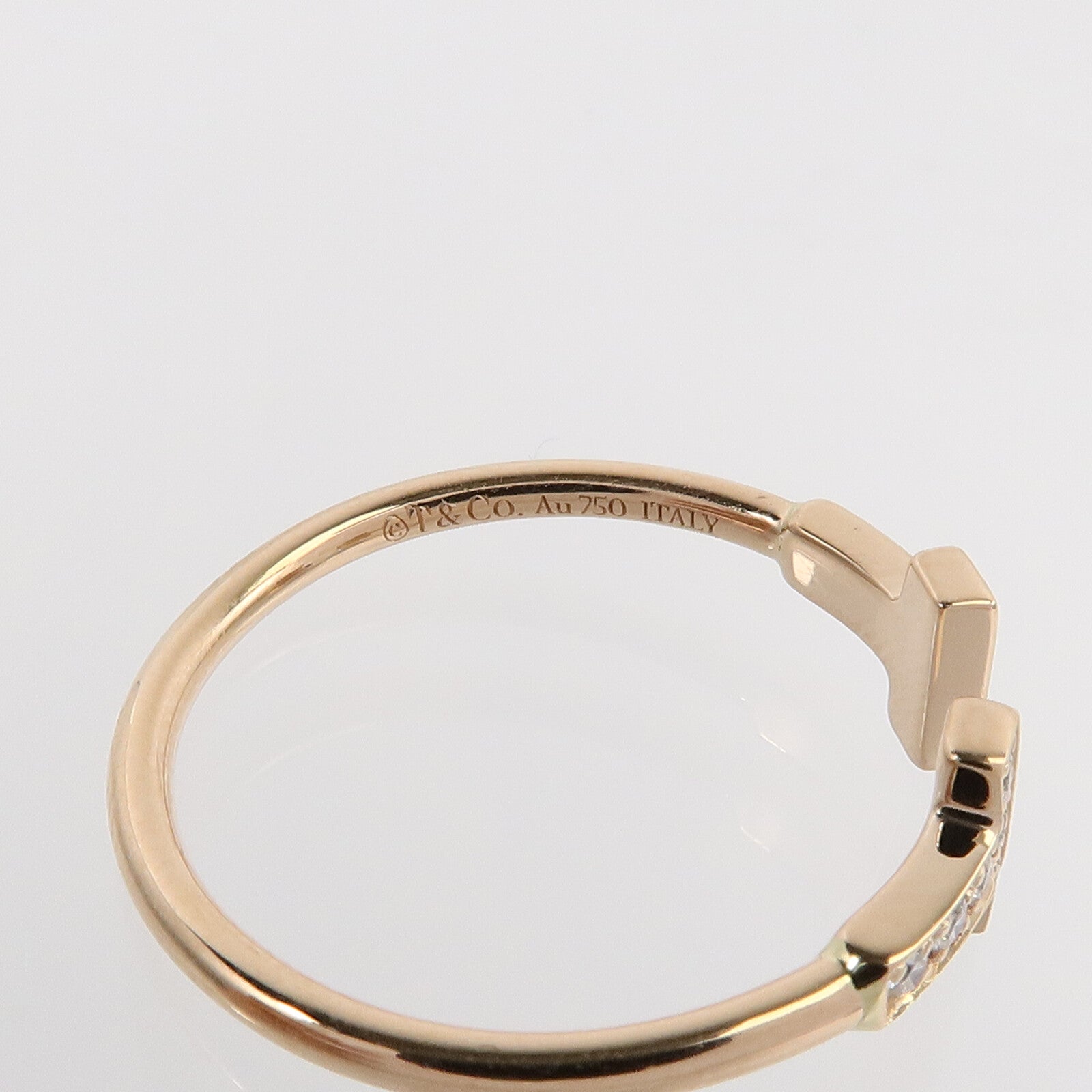 TIFFANY＆CO 18K玫瑰金T Wire Diamond Ring鑽石戒指
