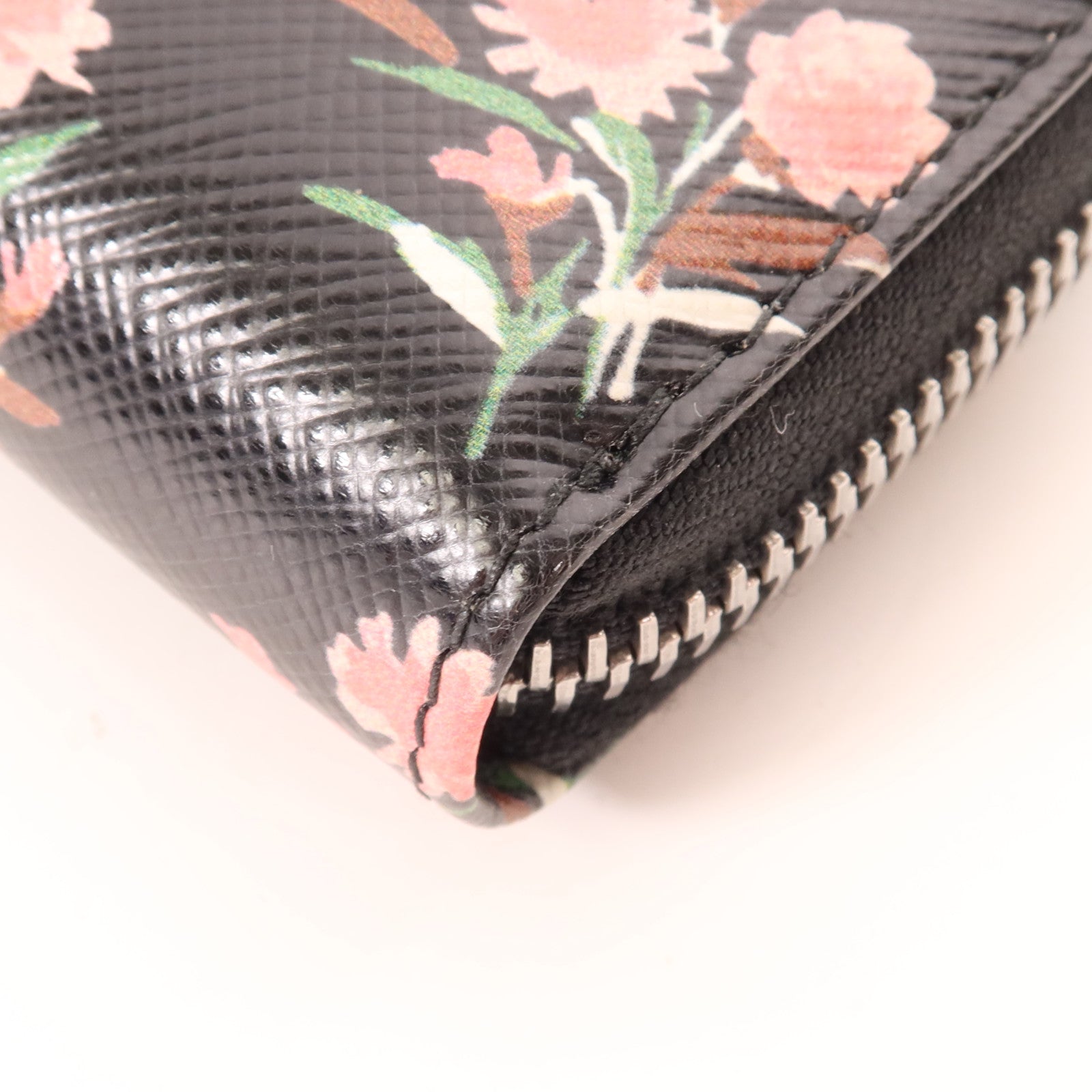 PRADA 牛皮皮革Long Wallet銀扣長錢包