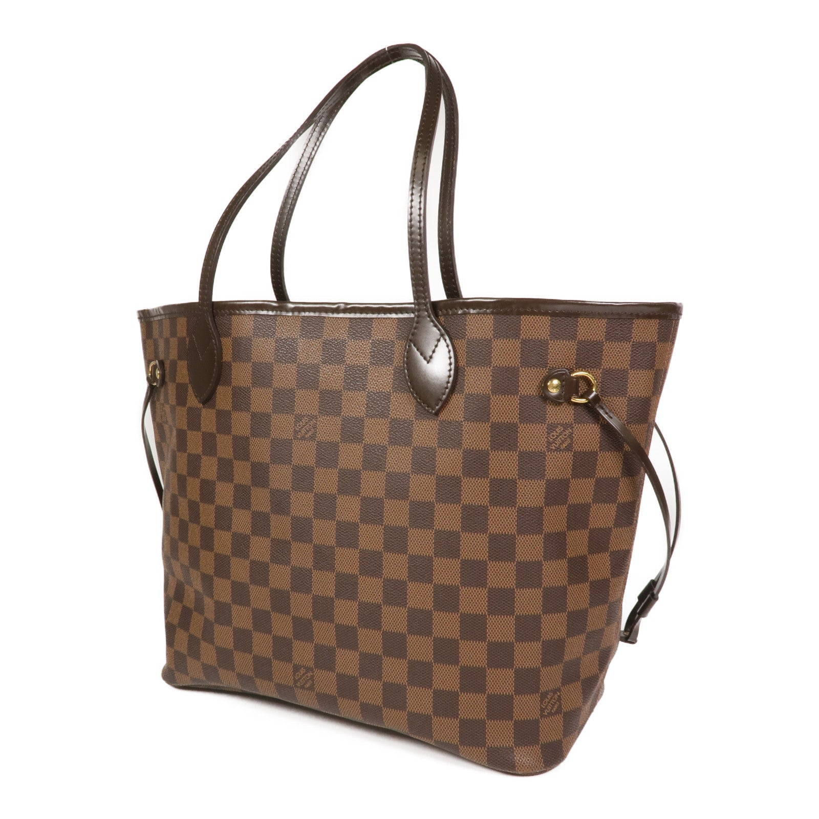 LOUIS VUITTON Damier Neverfull MM金扣手挽袋/肩背袋