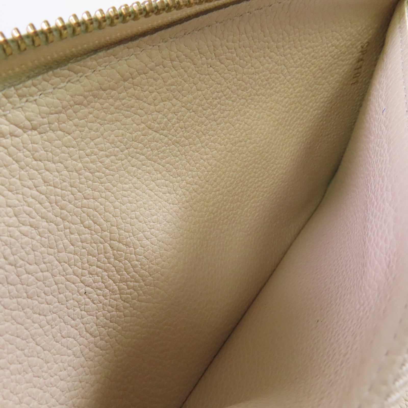 LOUIS VUITTON 【激減優惠】Monogram Empreinte Round Long Wallet金扣拉鏈長錢包杏色