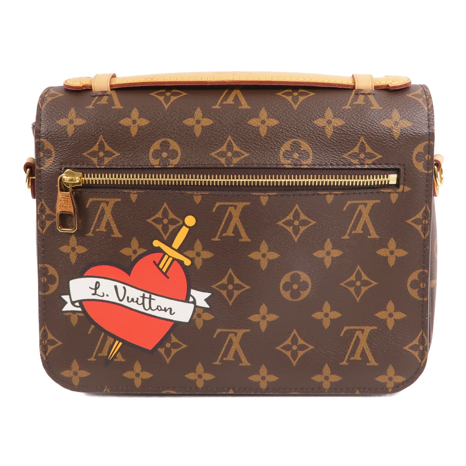 LOUIS VUITTON Monogram Patches Pochette Metis金扣手挽肩背兩用袋棕色