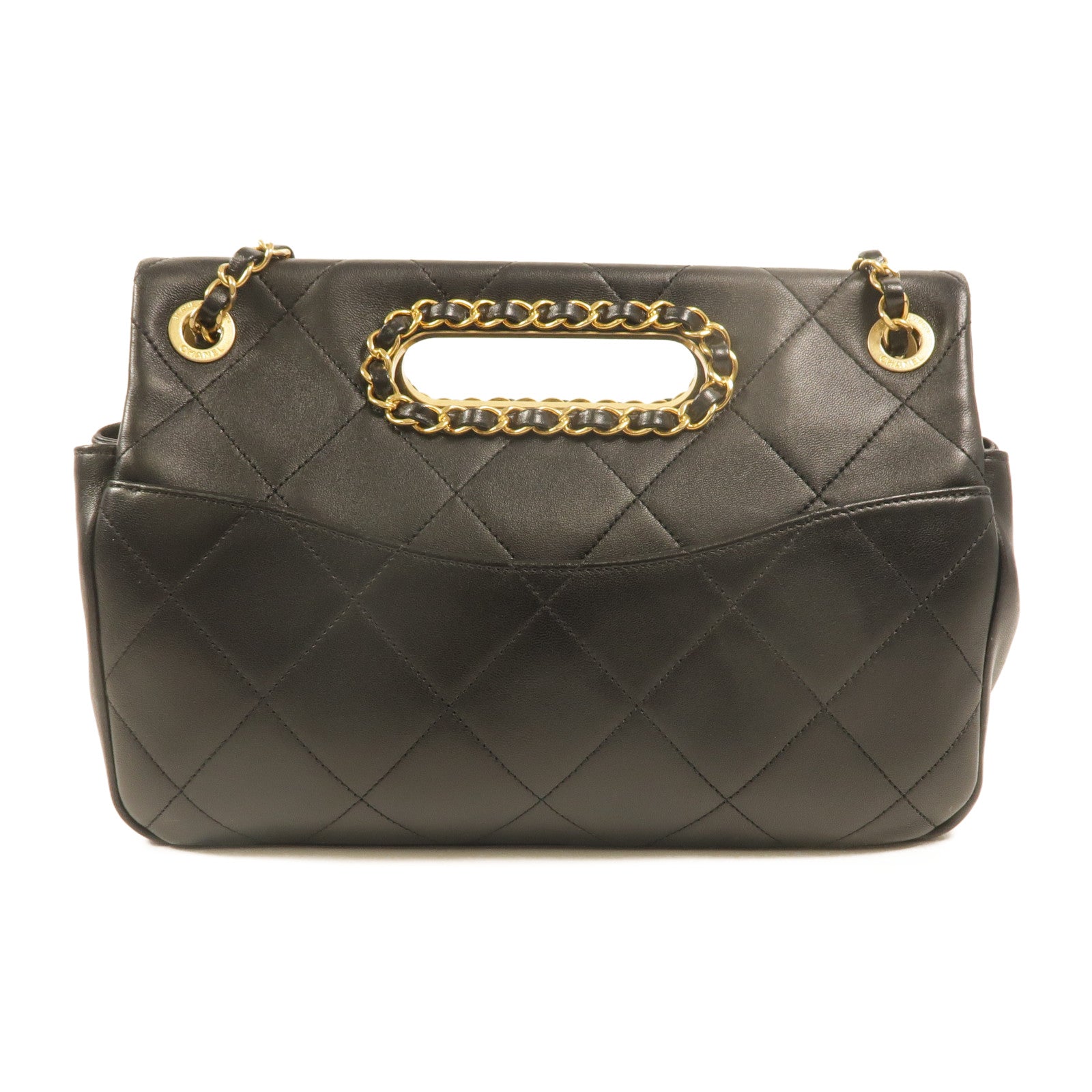 CHANEL 牛皮皮革A Real Catch Flap Bag鏈帶手挽肩背兩用袋