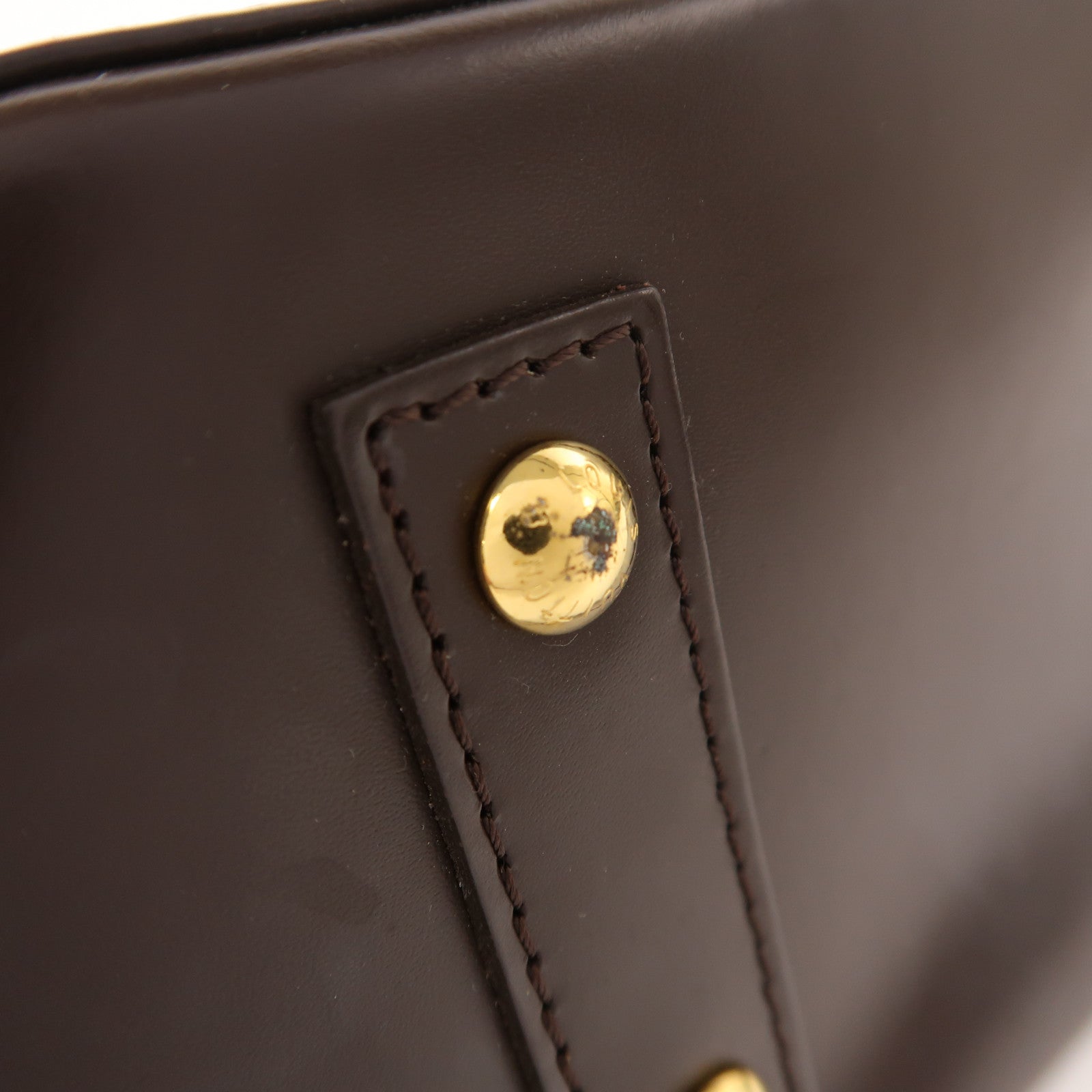 LOUIS VUITTON Damier Alma BB金扣手挽肩背兩用袋棕色