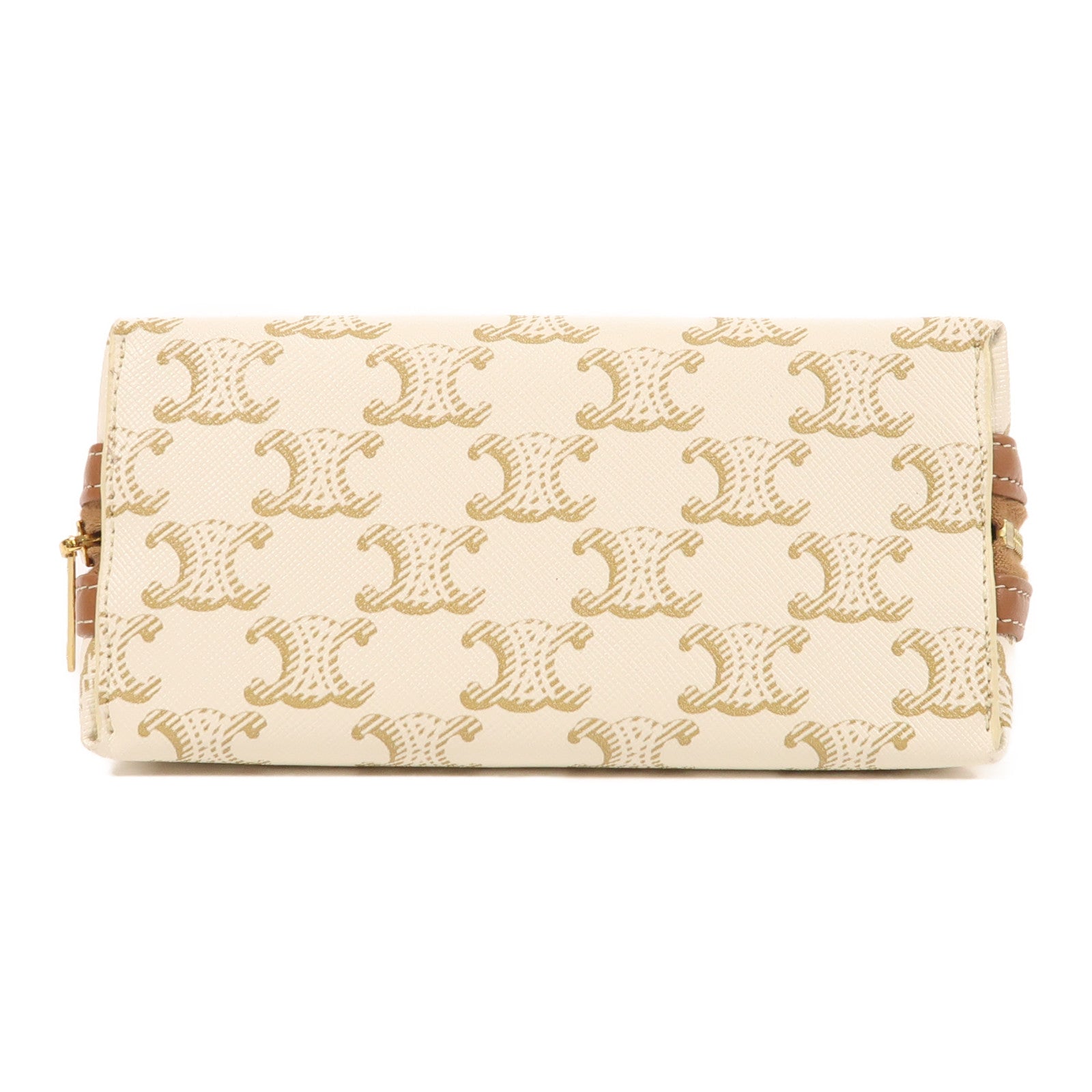 CELINE 塗層帆布Clutch On Chain金扣鏈帶肩背袋