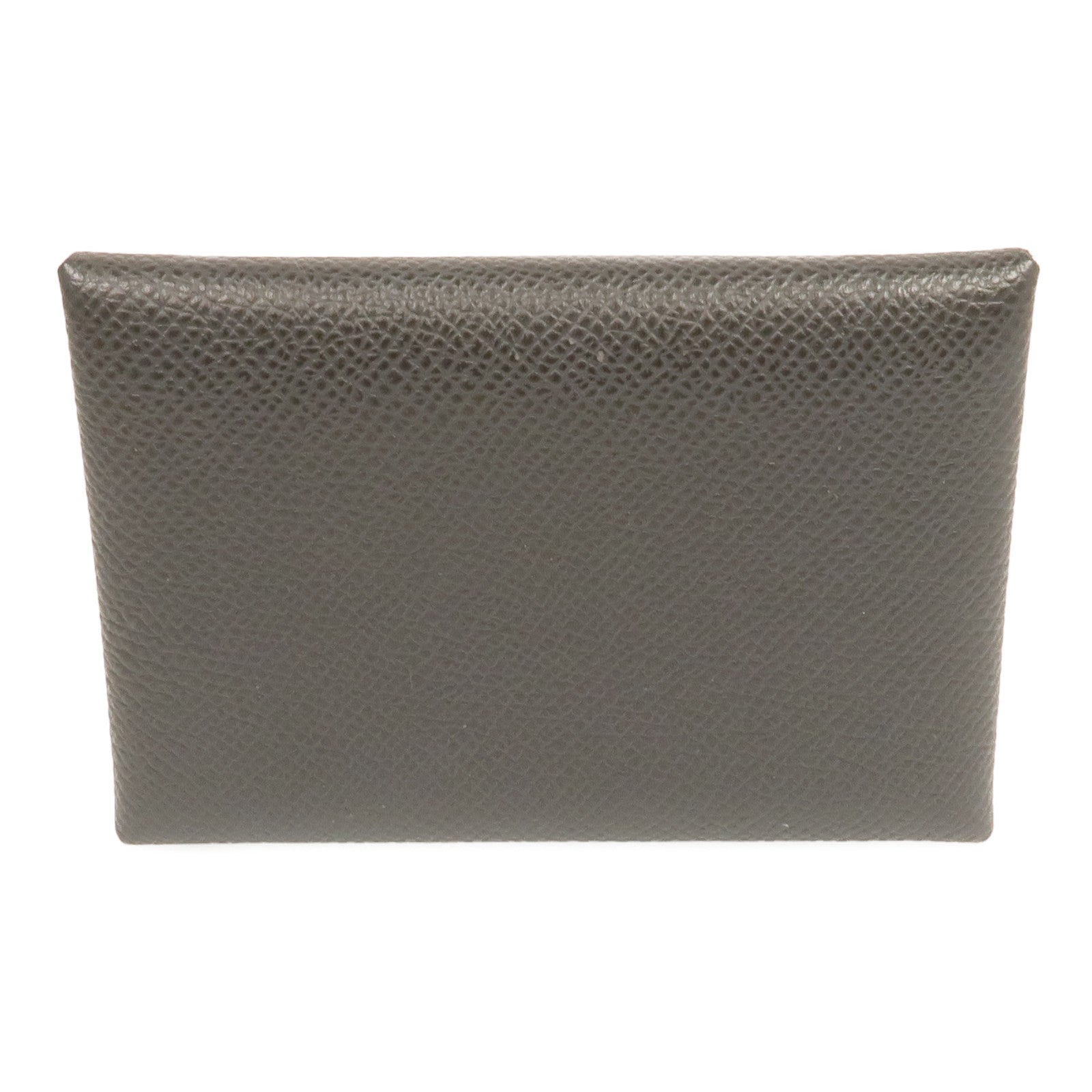 HERMES Epsom皮革Calvi Duo銀扣卡片套Graphite