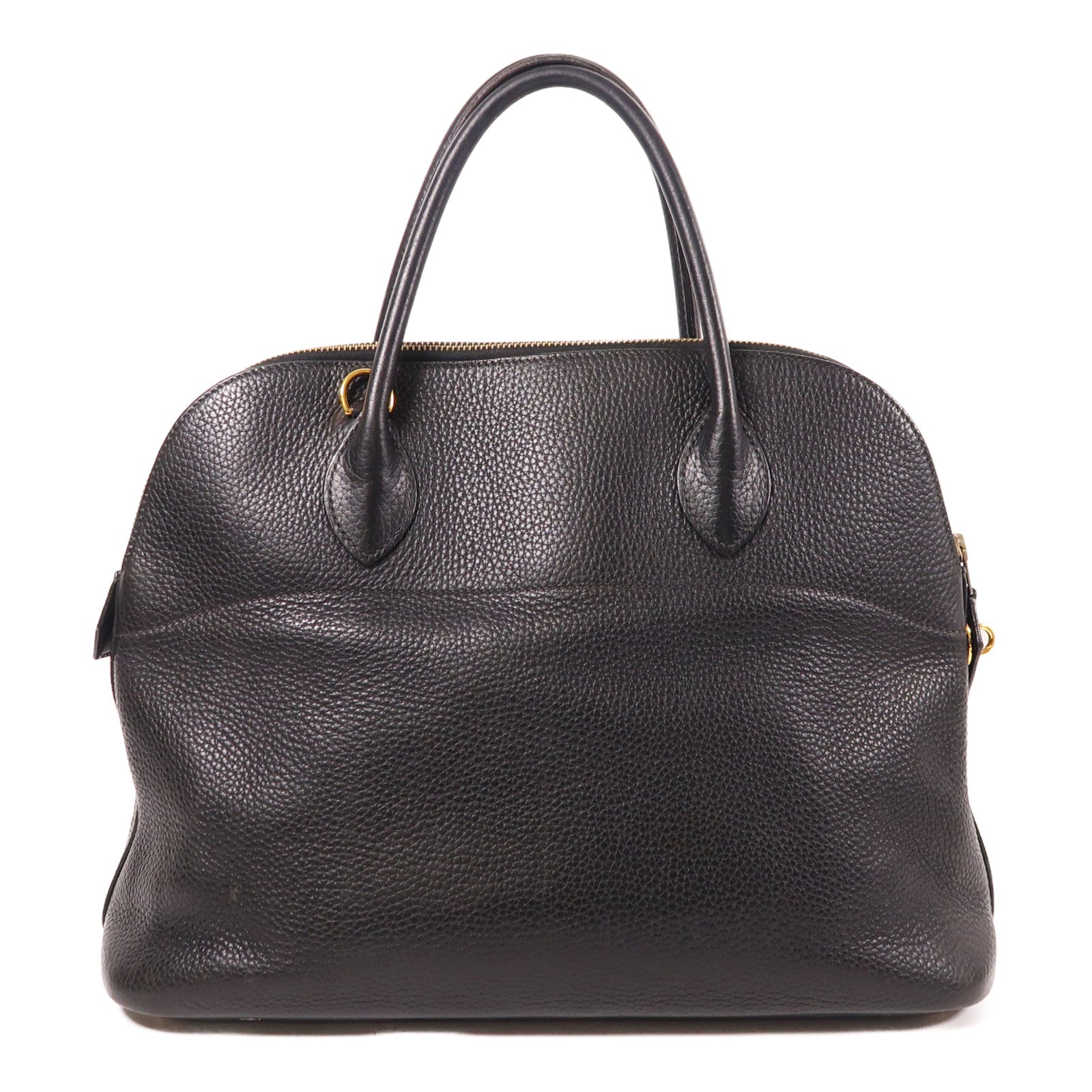 HERMES 【激減優惠】Clemence皮革Bolide 35金扣手挽肩背兩用袋Noir