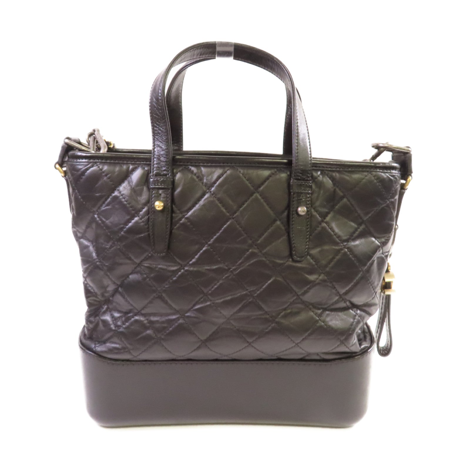 CHANEL 【激減優惠】菱格羊皮皮革Gabrielle Shopping Tote Bag手挽肩背兩用袋黑色
