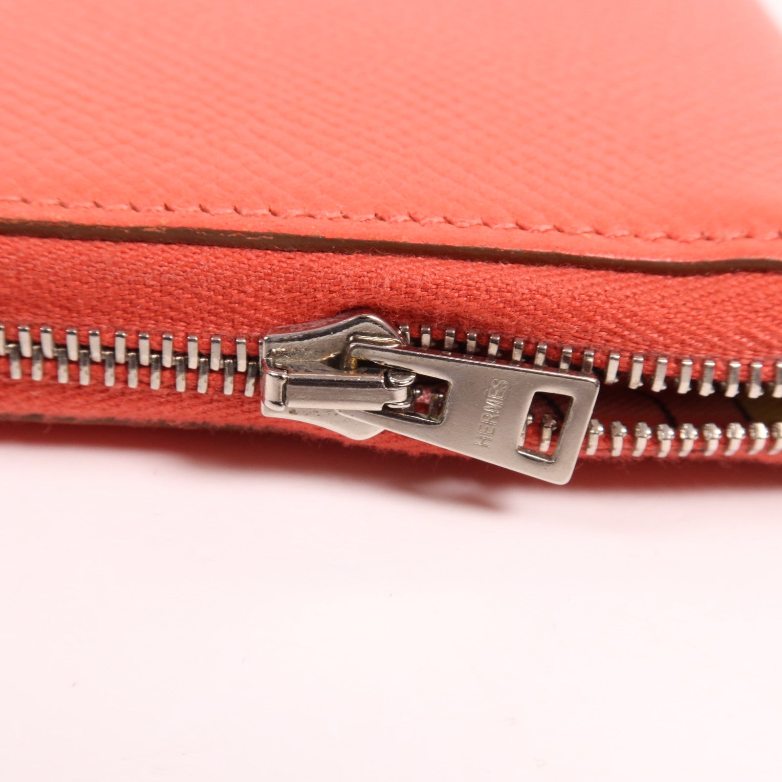 HERMES Clemence皮革Long Wallet銀扣長錢包Rose Jaipur