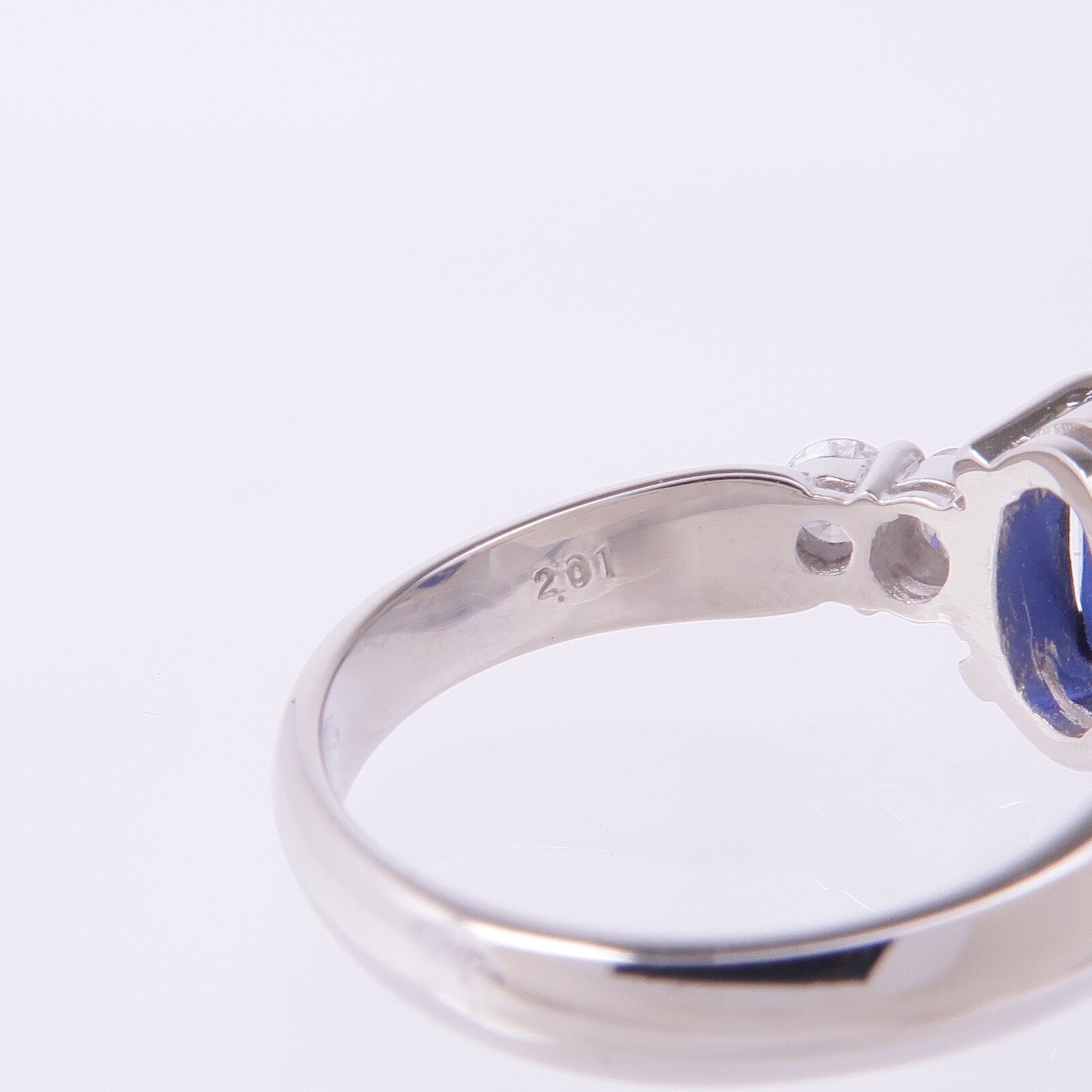 JEWELRY PT900鉑金Sapphire Diamond Ring藍寶石/鑽石戒指US#5.75