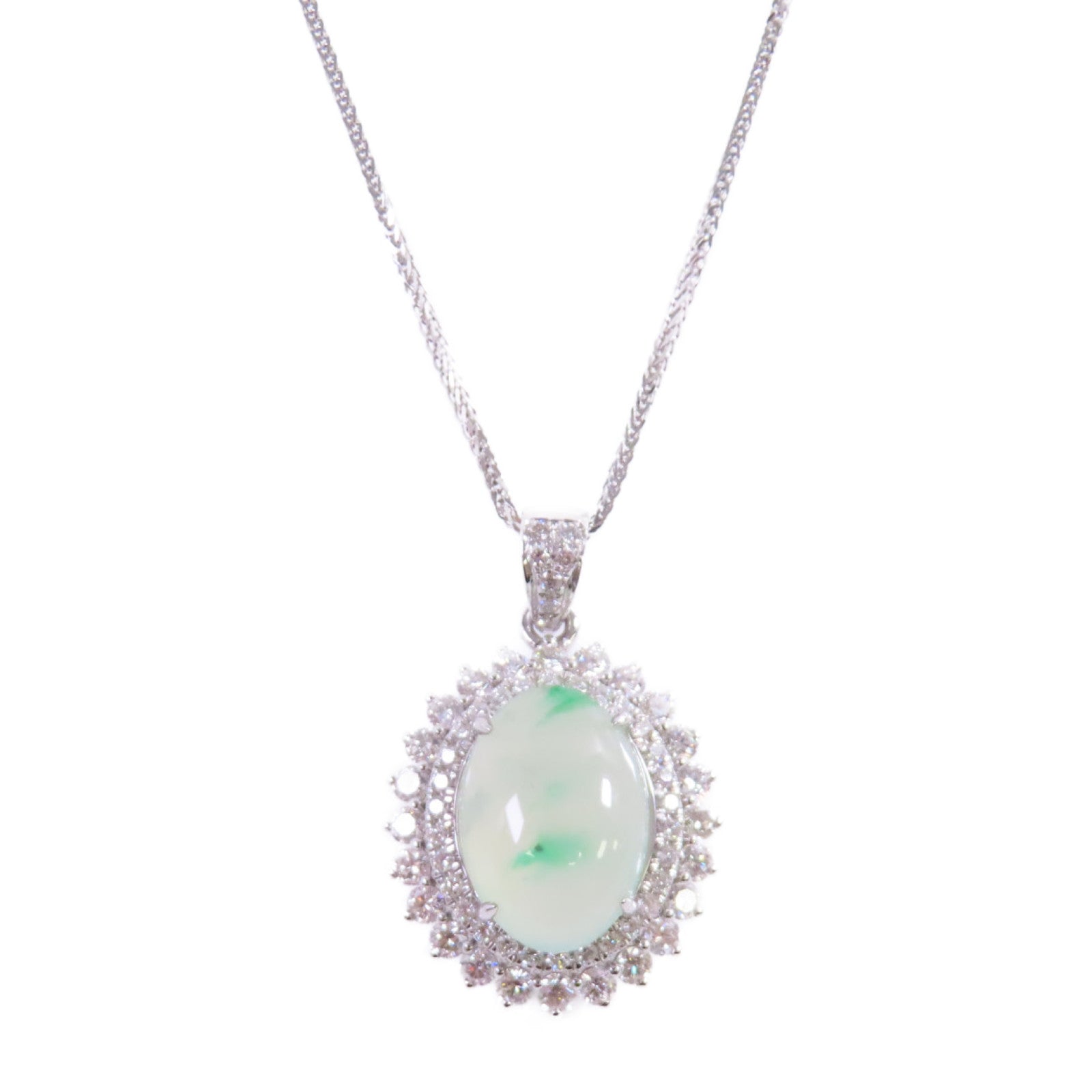 JEWELRY 18K白金/翡翠/鑽石Jade Diamond Necklace項鏈