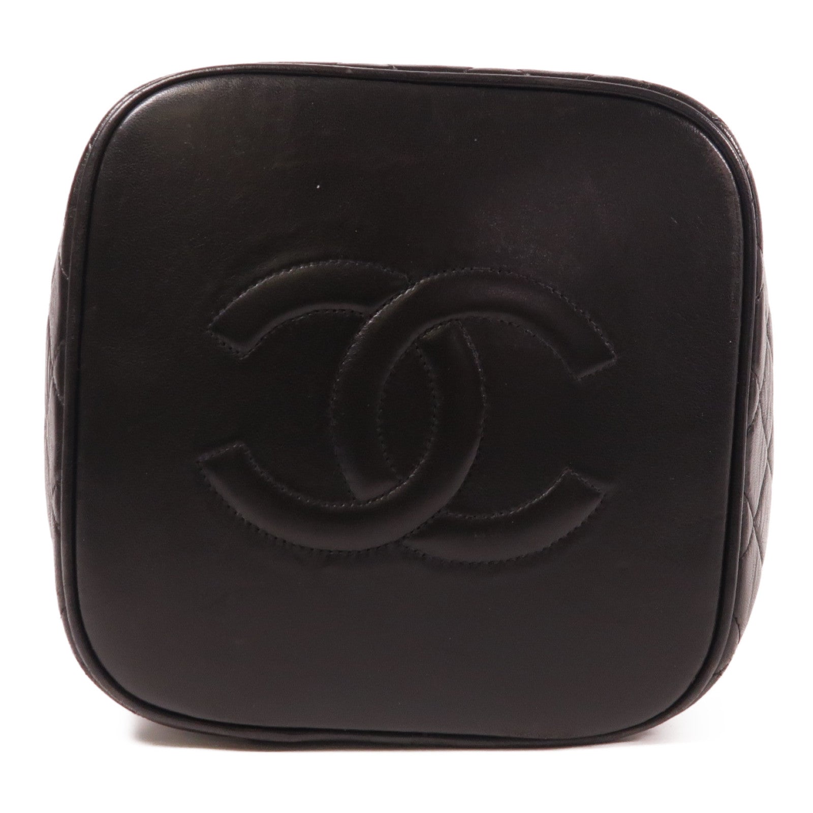 CHANEL 【激減優惠】羊皮皮革Vintage Vanity Bag金扣化妝袋