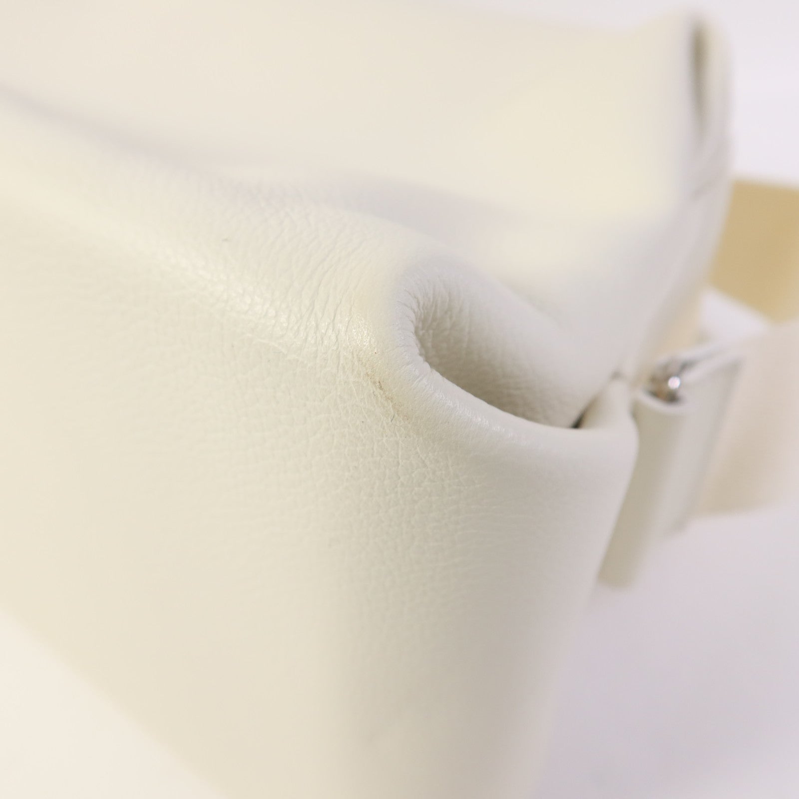 HERMES Evercolor皮革Emile 30銀扣肩背袋Blanc