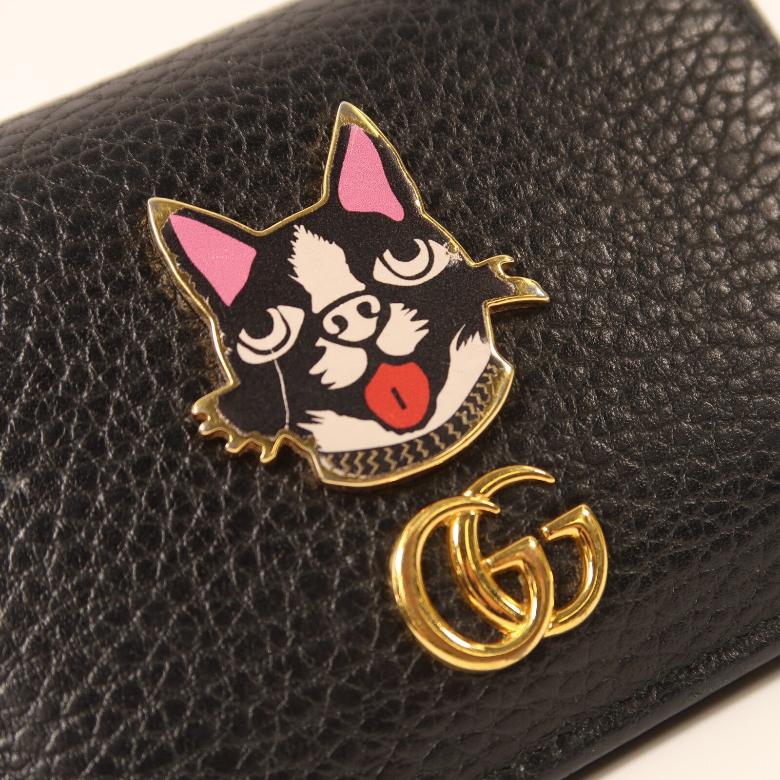 GUCCI 牛皮皮革Terrier Dog Wallet金扣錢包