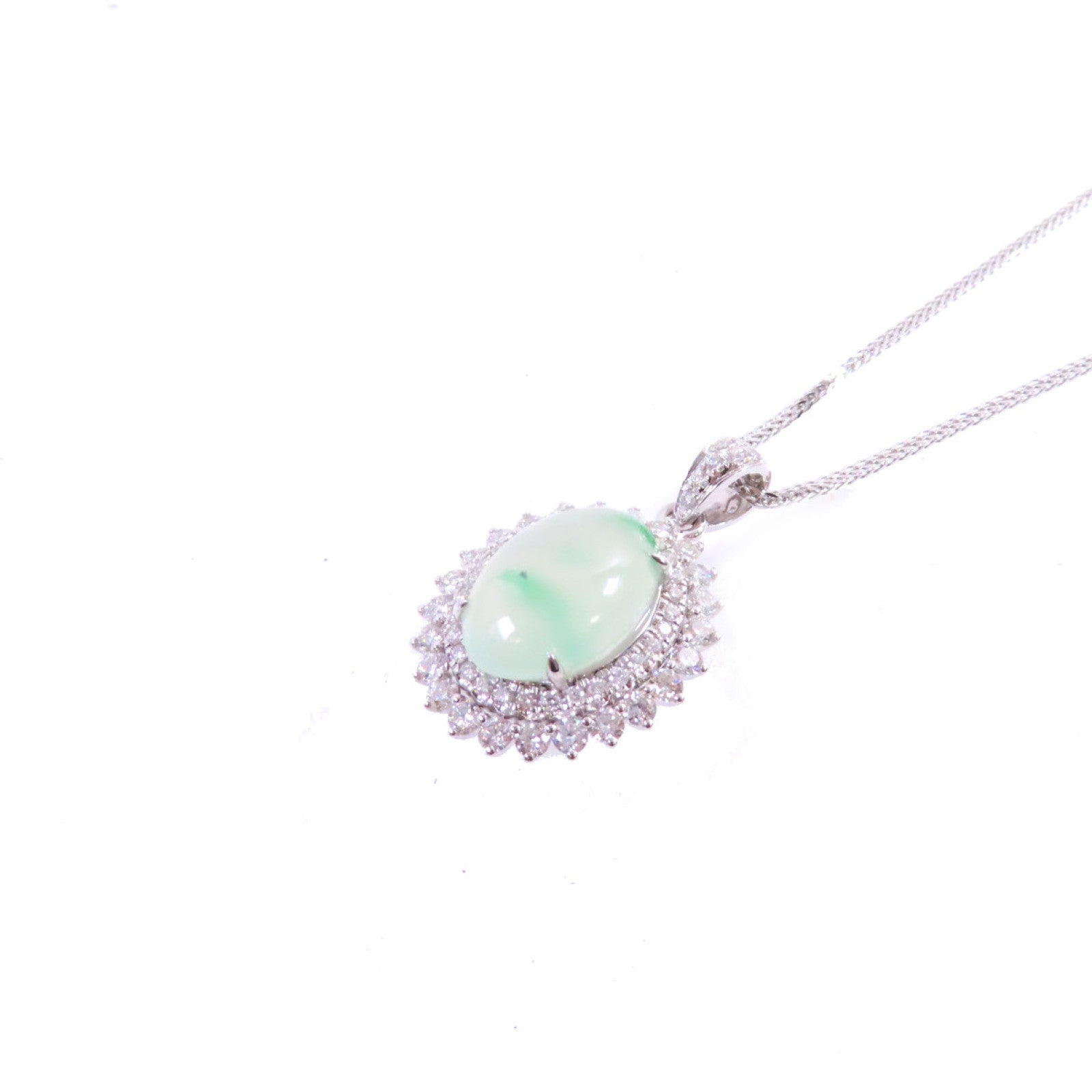 JEWELRY 18K白金/翡翠/鑽石Jade Diamond Necklace項鏈