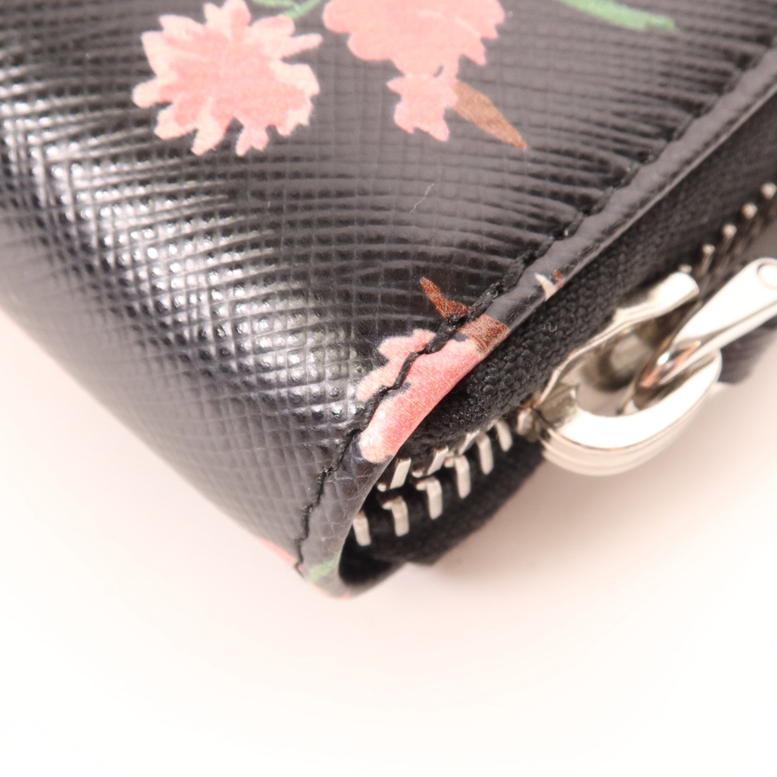 PRADA 牛皮皮革Long Wallet銀扣長錢包