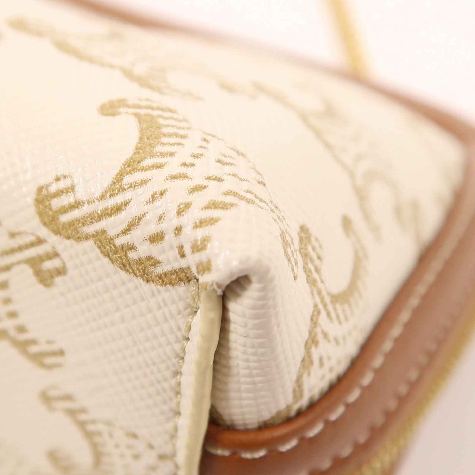 CELINE 塗層帆布Clutch On Chain金扣鏈帶肩背袋