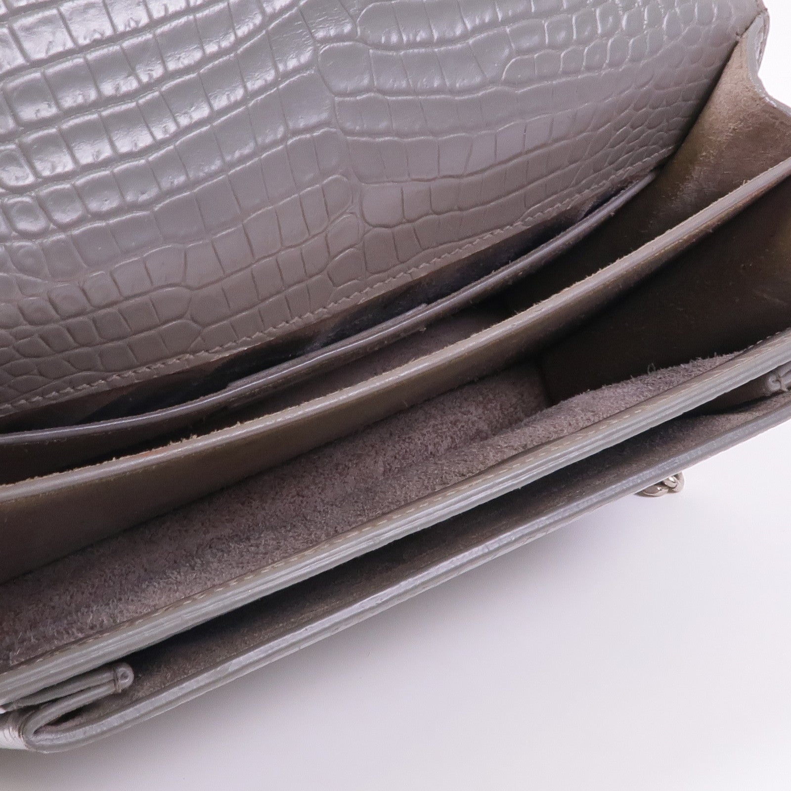 SAINT LAURENT 牛皮皮革Sunset Medium銀扣鏈帶肩背袋