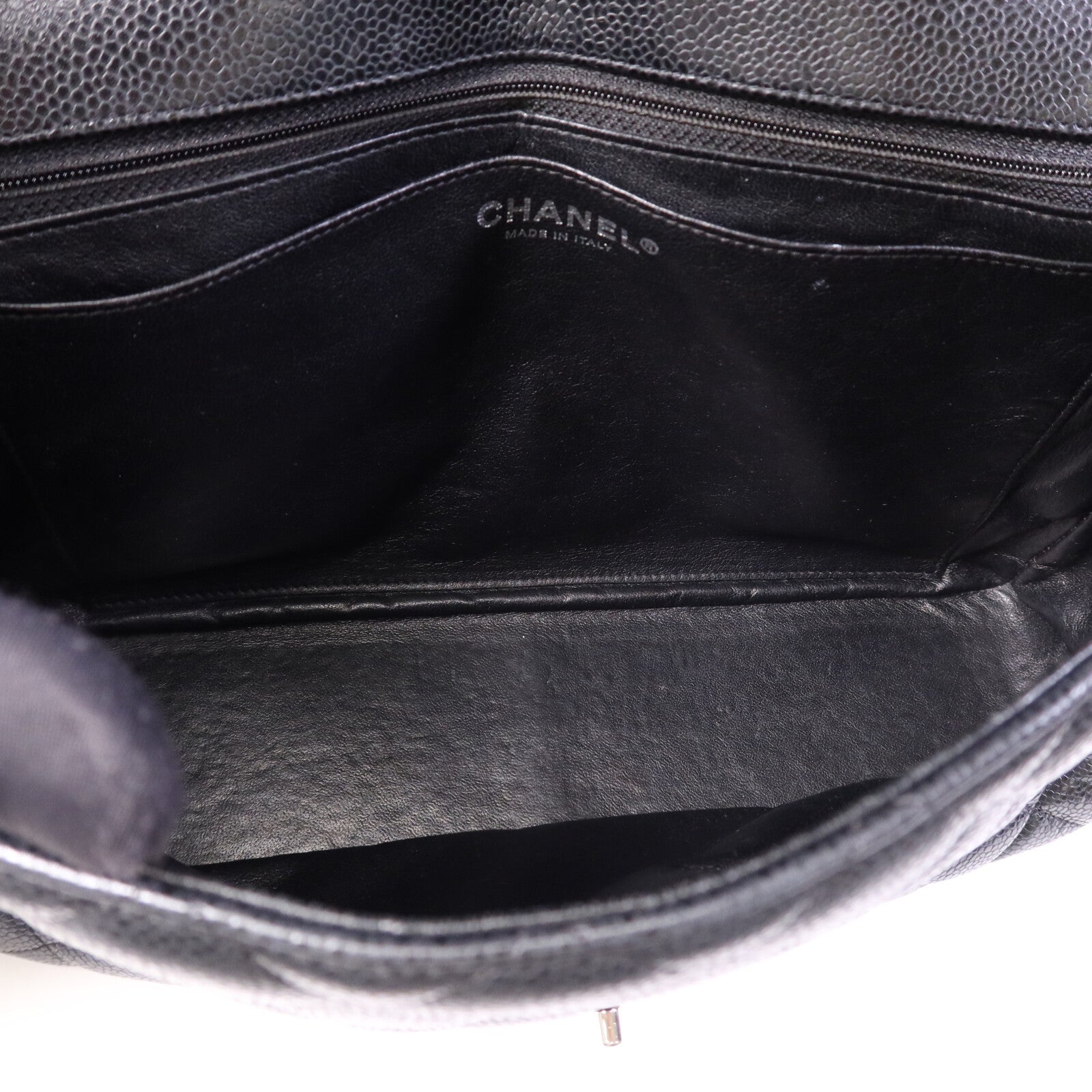CHANEL 【激減優惠】牛皮皮革Large Classic銀扣鏈帶肩背袋