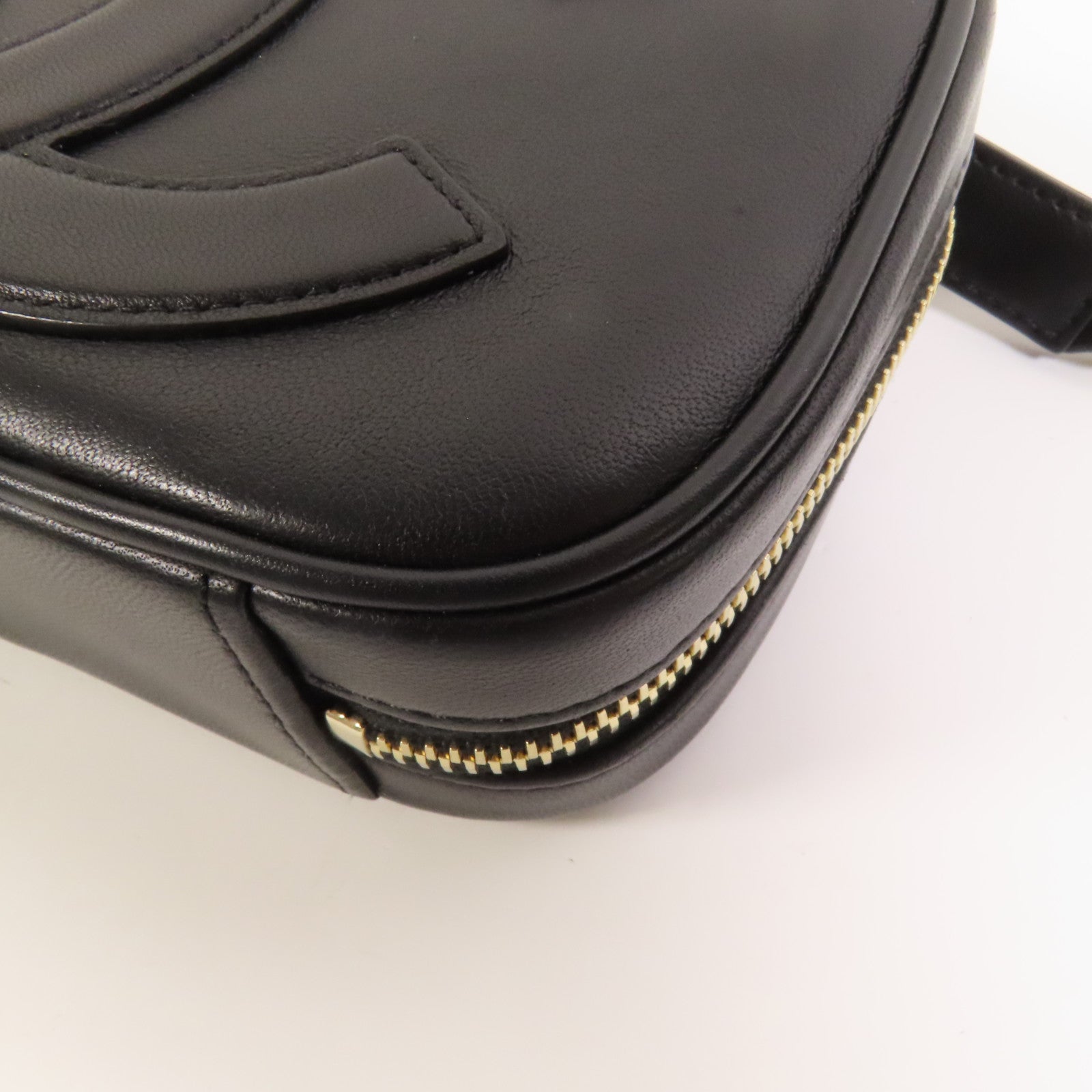 CHANEL 牛皮皮革CC Mania Waist Bag金扣鏈帶腰包