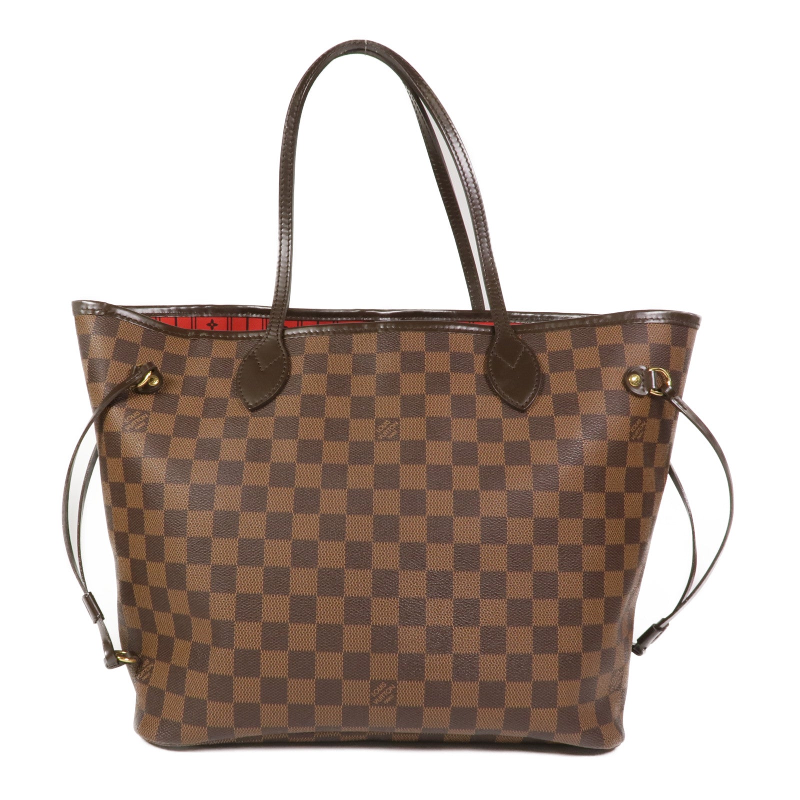 LOUIS VUITTON Damier Neverfull MM金扣手挽袋/肩背袋