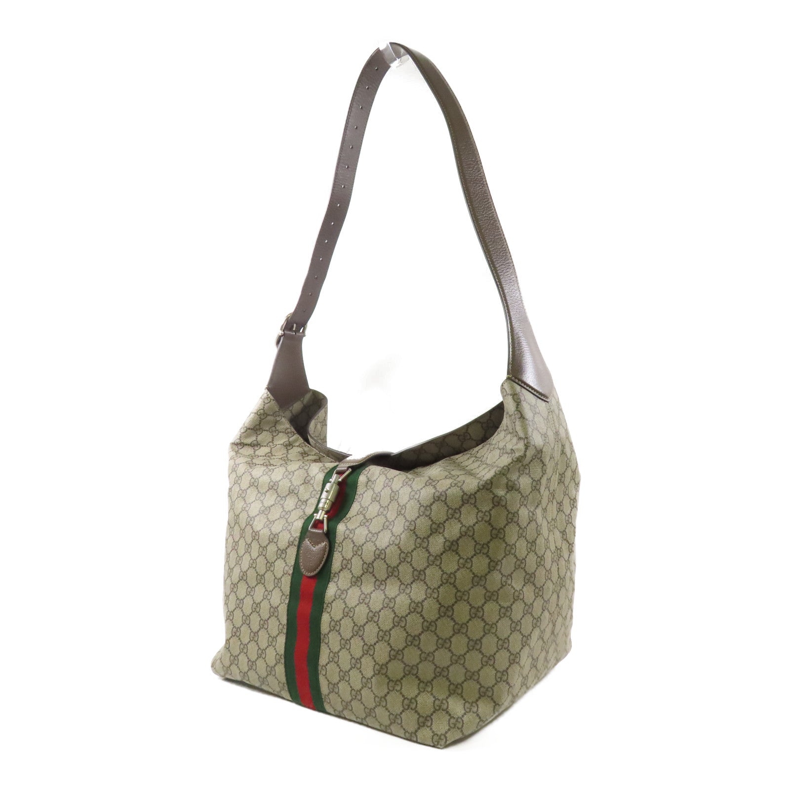 GUCCI 塗層帆布Jackie 1961 Medium銀扣肩背袋