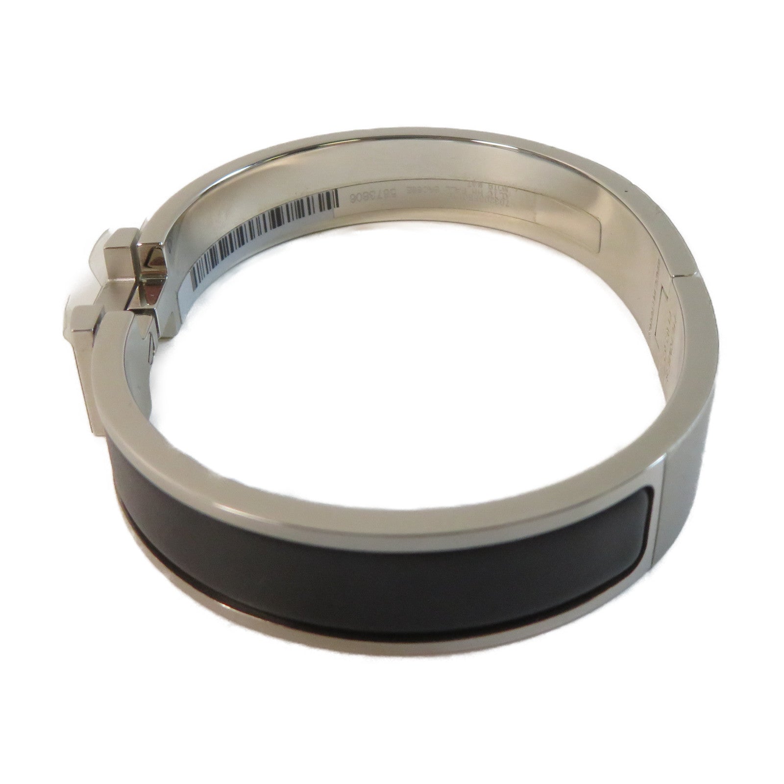 HERMES 【激減優惠】金屬Clic H Bracelet手鐲銀色/黑色