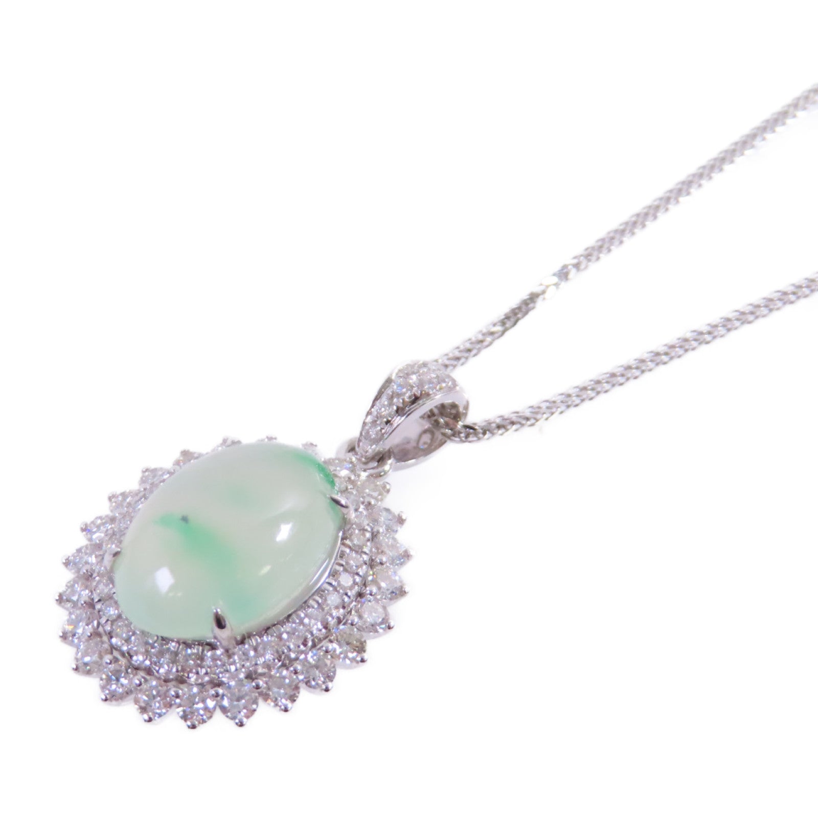 JEWELRY 18K白金/翡翠/鑽石Jade Diamond Necklace項鏈