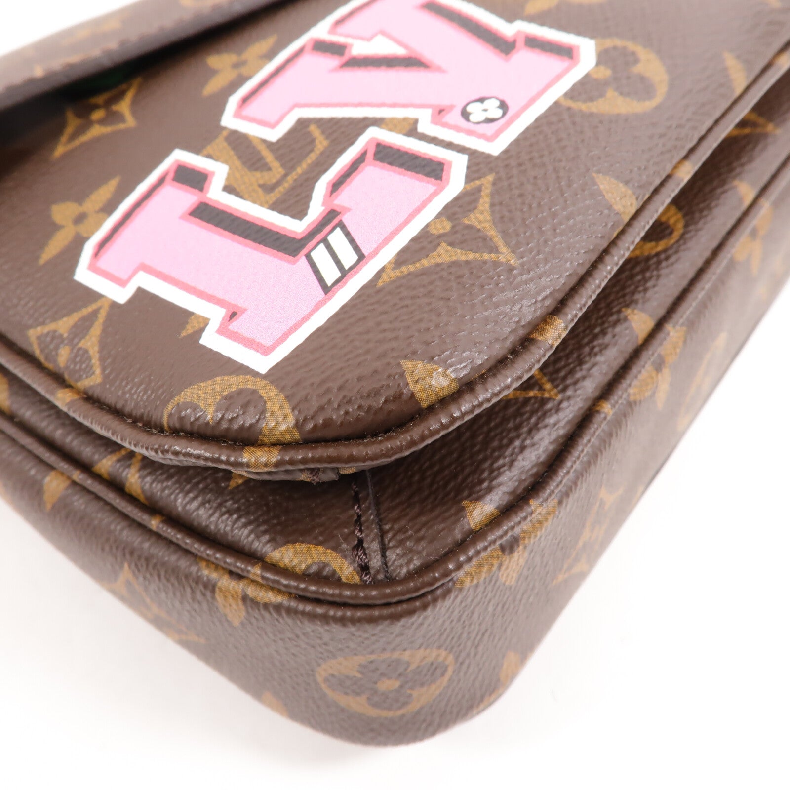 LOUIS VUITTON Monogram Patches Pochette Metis金扣手挽肩背兩用袋棕色