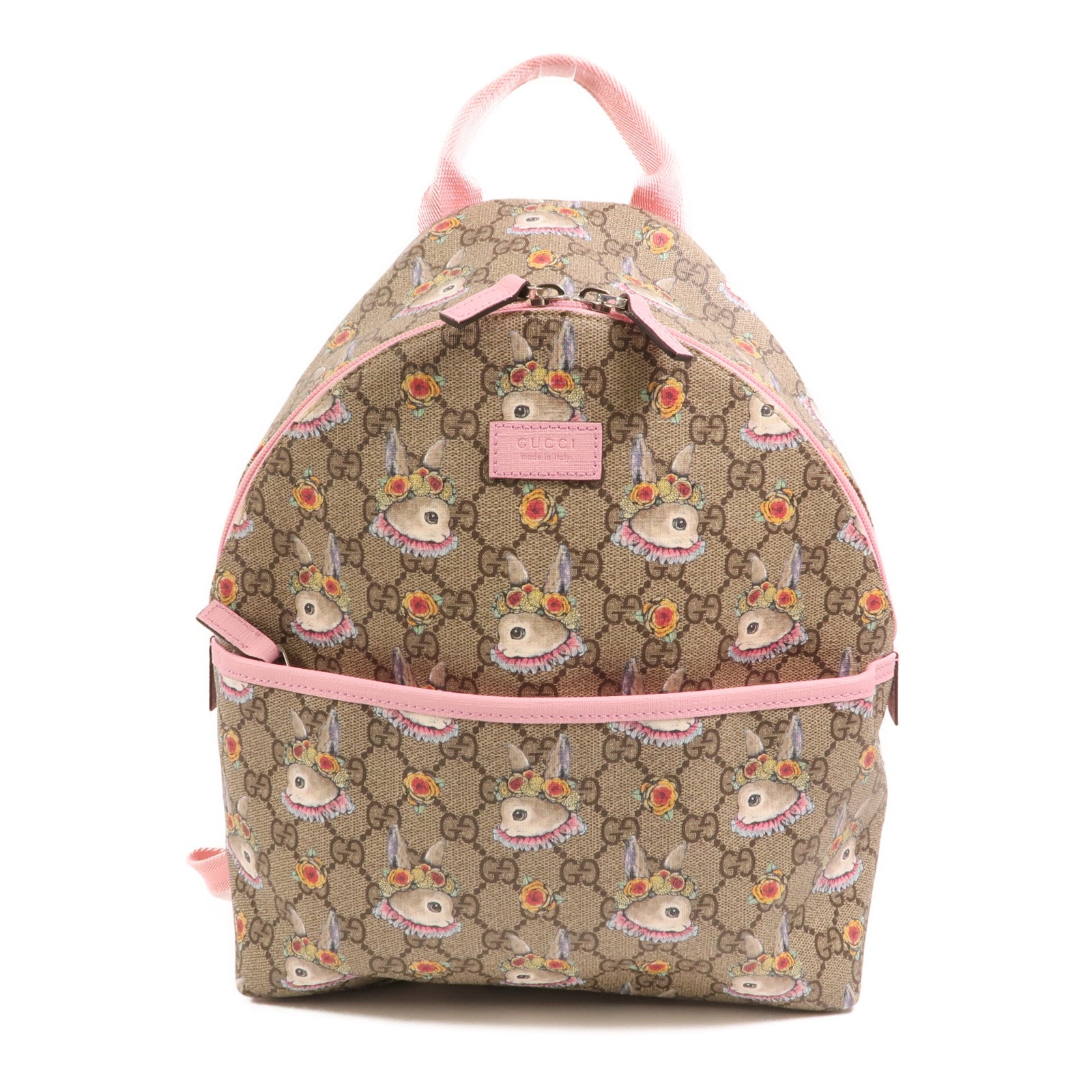 GUCCI 塗層帆布Backpack銀扣背包