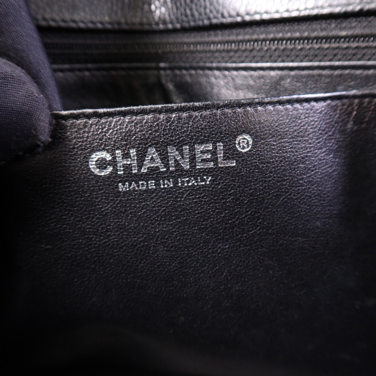CHANEL 【激減優惠】牛皮皮革Large Classic銀扣鏈帶肩背袋