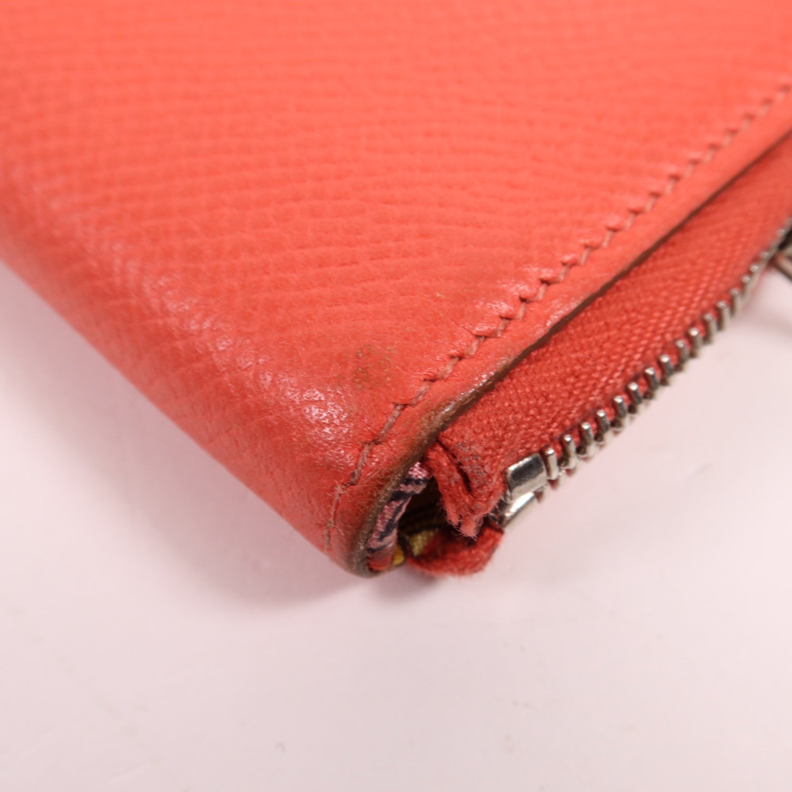 HERMES Clemence皮革Long Wallet銀扣長錢包Rose Jaipur