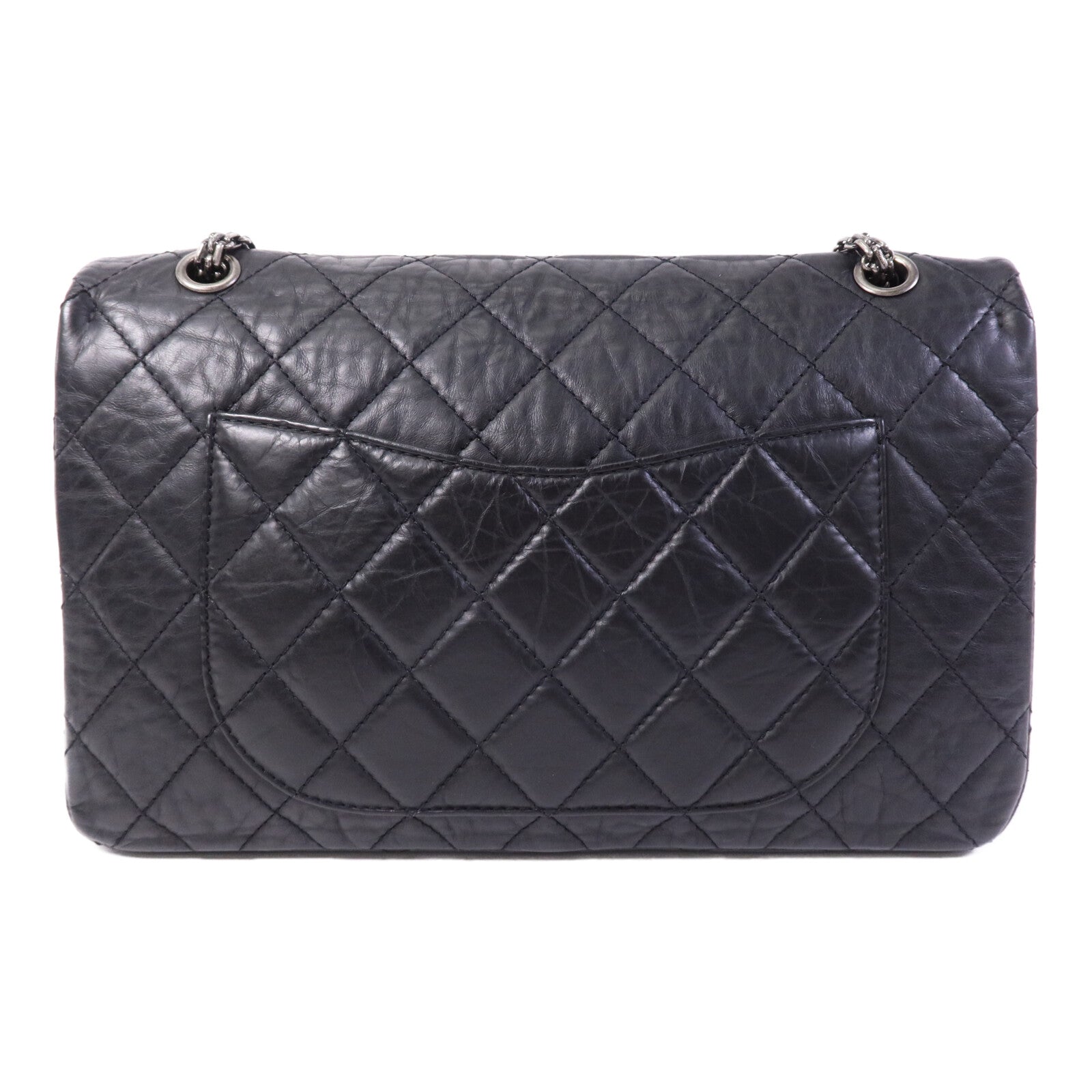 CHANEL 牛皮皮革2.55 Large銀扣鏈帶肩背袋