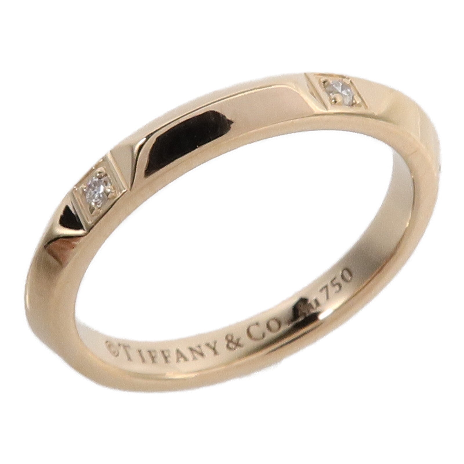 TIFFANY＆CO 18K玫瑰金True Band Diamond Ring鑽石戒指
