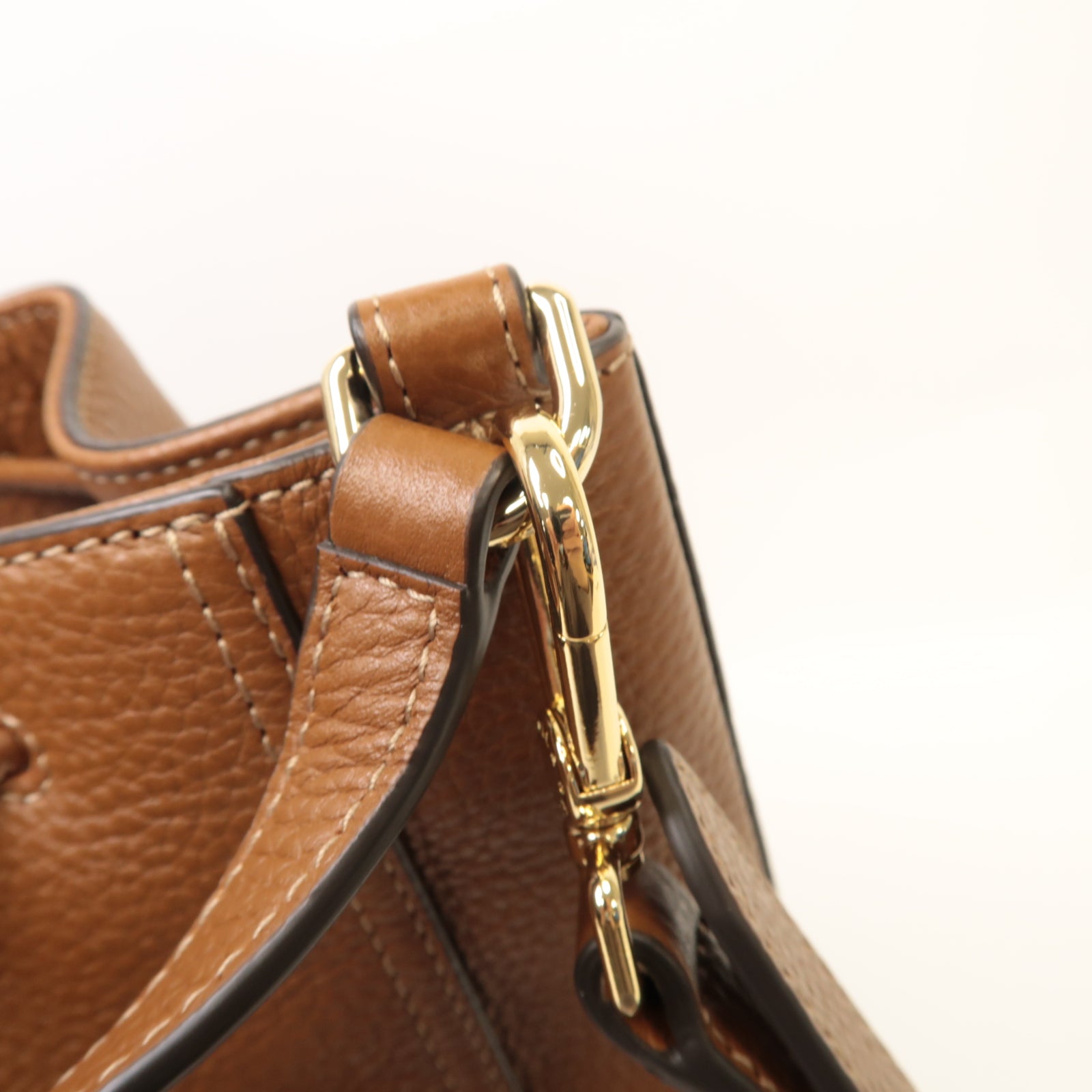 Furla 牛皮皮革2way Shoulder Bag金扣手挽肩背兩用袋棕色