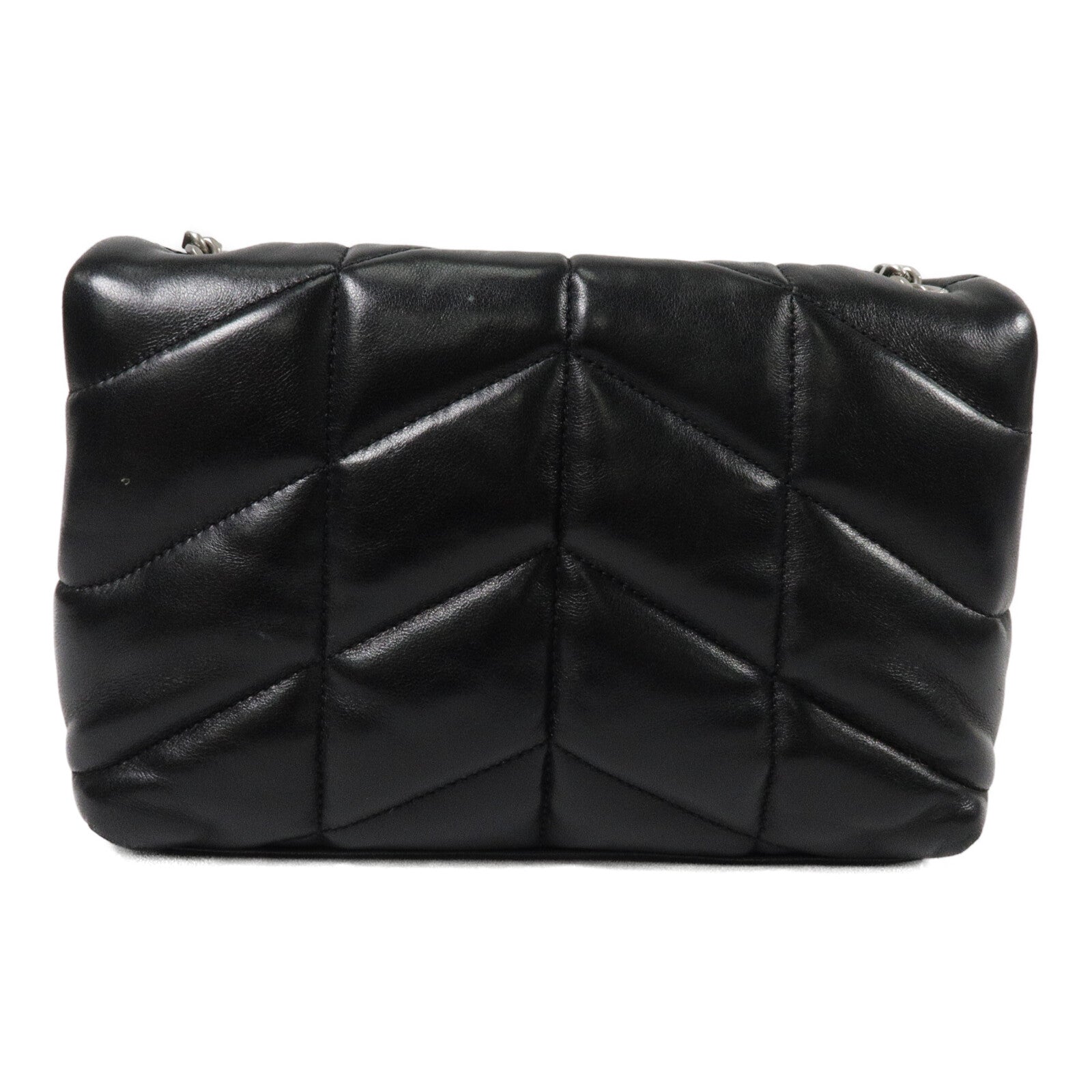SAINT LAURENT 羊皮皮革Puffer Toy鏈帶肩背袋