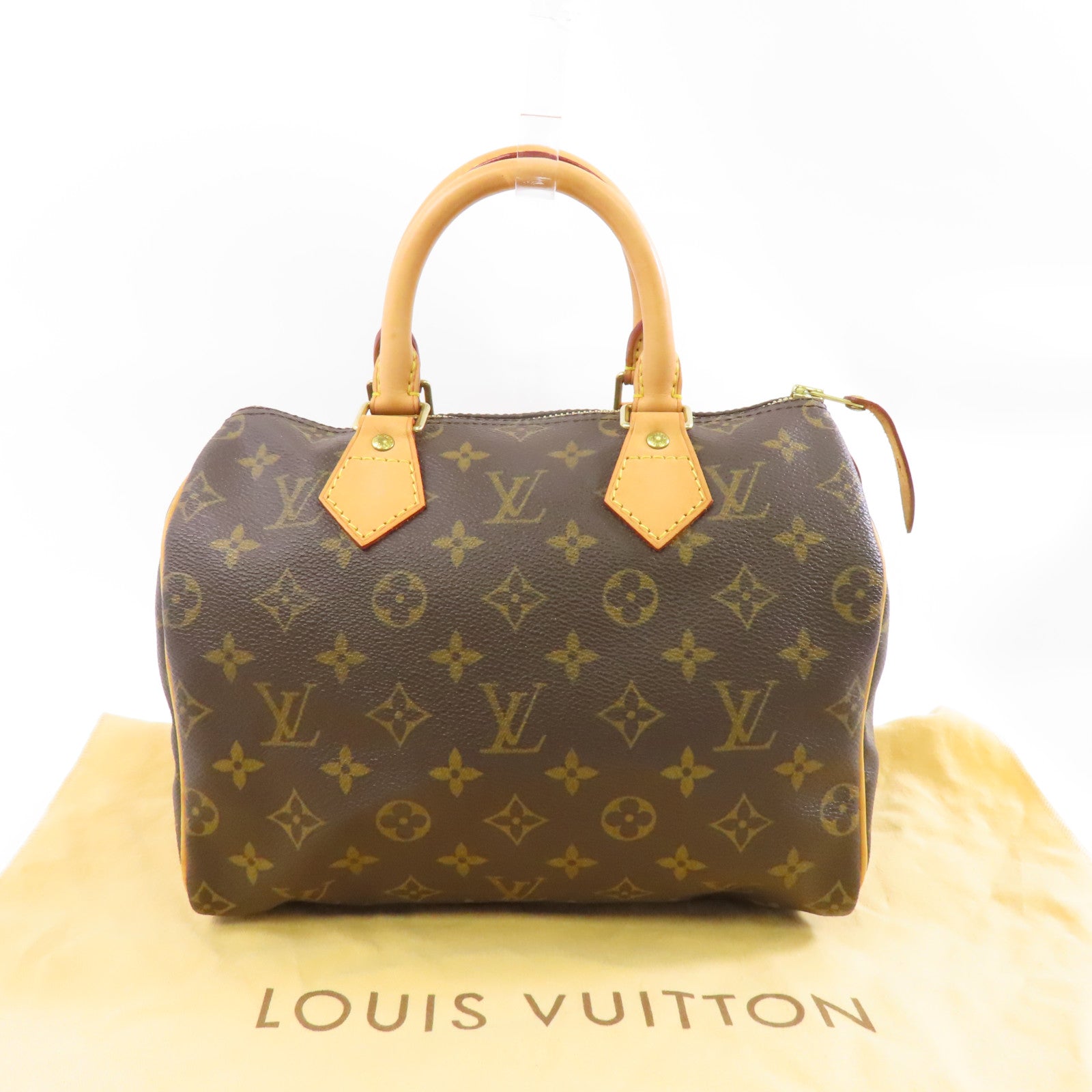 LOUIS VUITTON Monogram Speedy 25金扣手挽袋啡色