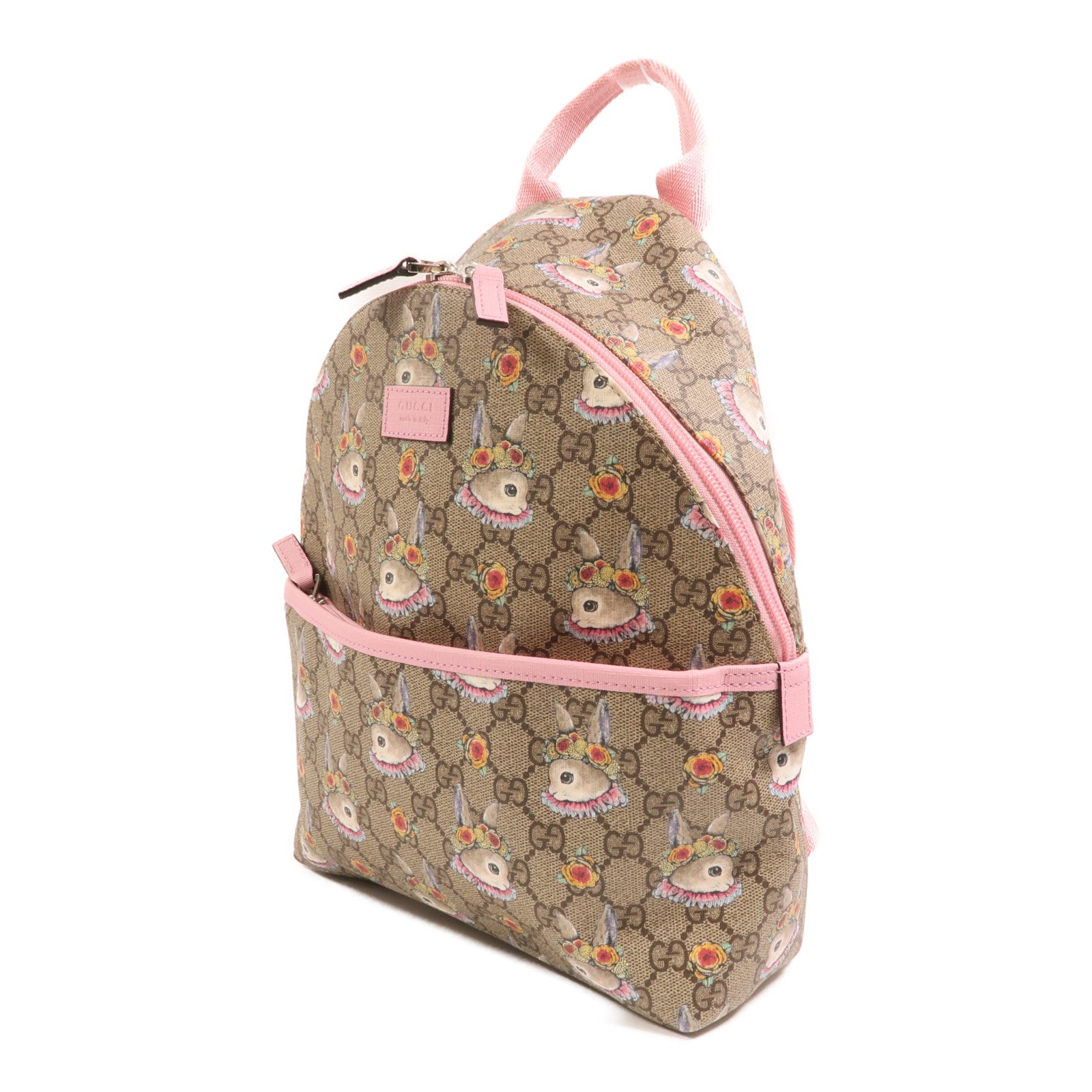 GUCCI 塗層帆布Backpack銀扣背包
