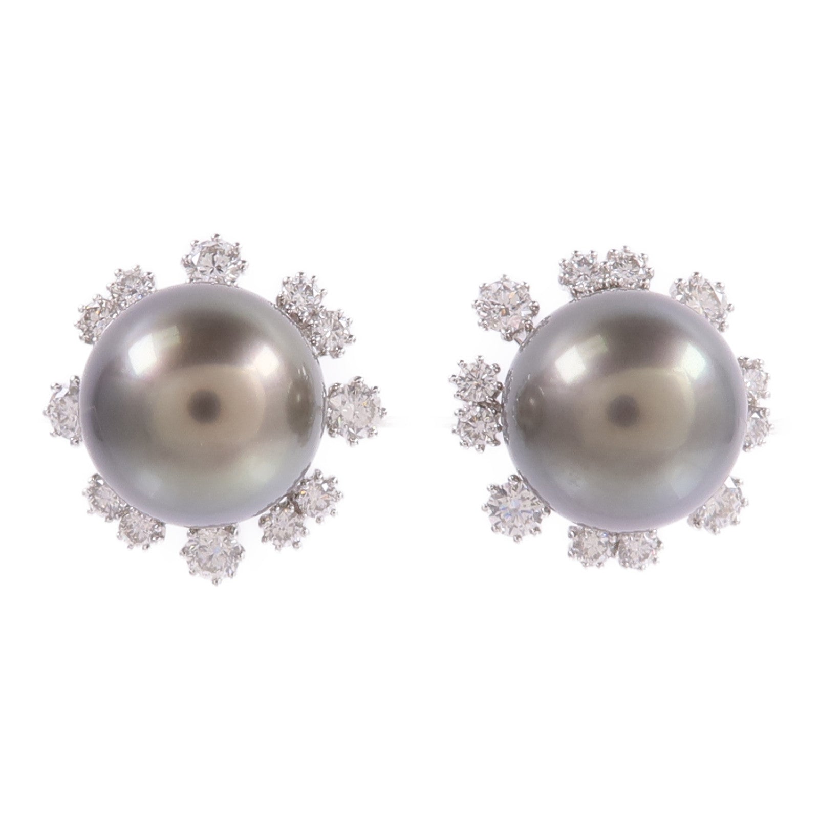 JEWELRY 18K白金Pearl Diamond Earrings珍珠/鑽石耳環