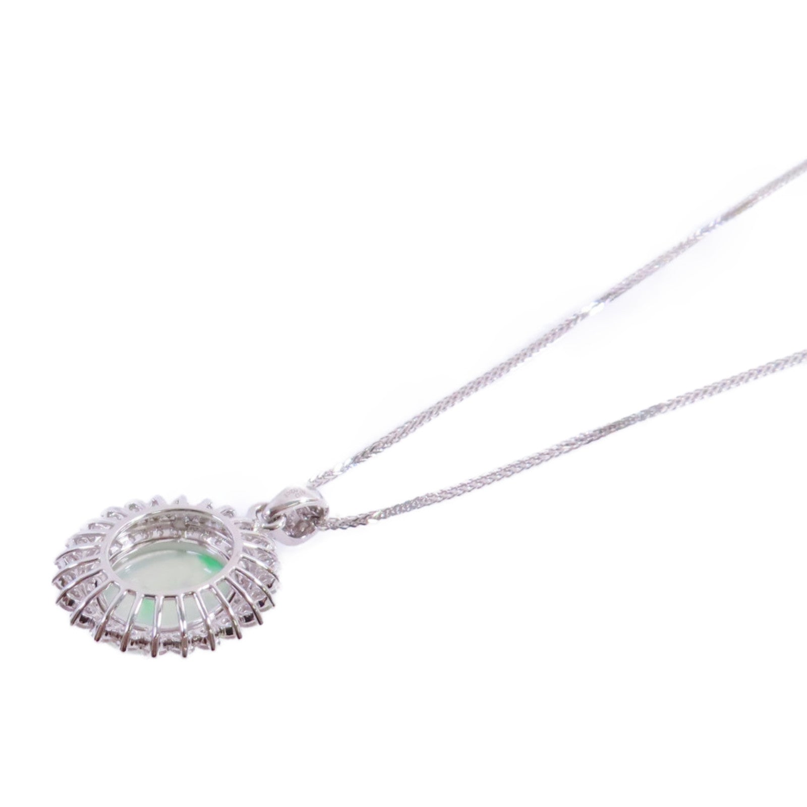 JEWELRY 18K白金/翡翠/鑽石Jade Diamond Necklace項鏈