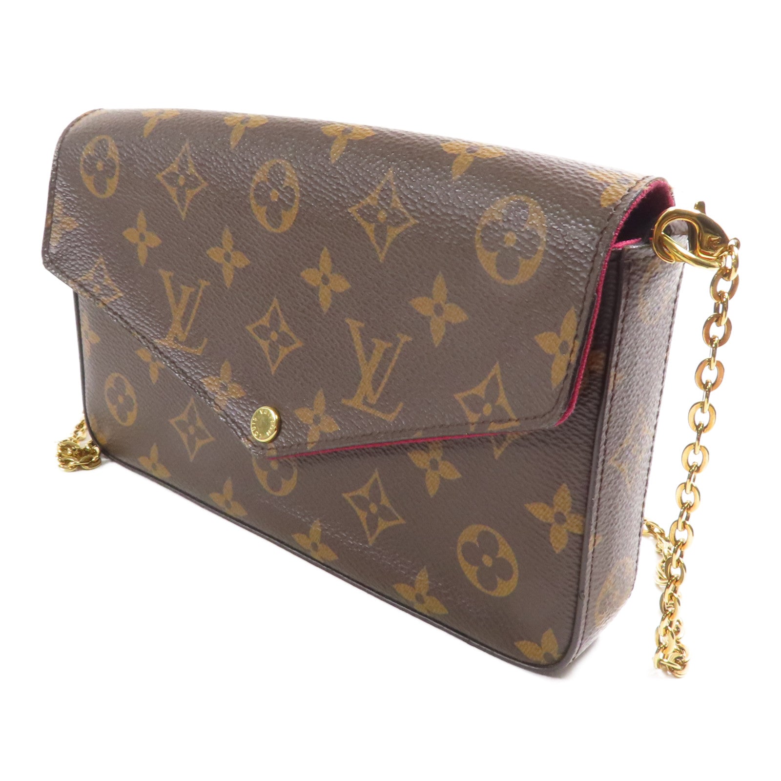 LOUIS VUITTON LV GHW Pochette Felicie Chain Shoulder Bag M61276 Monogram Brown