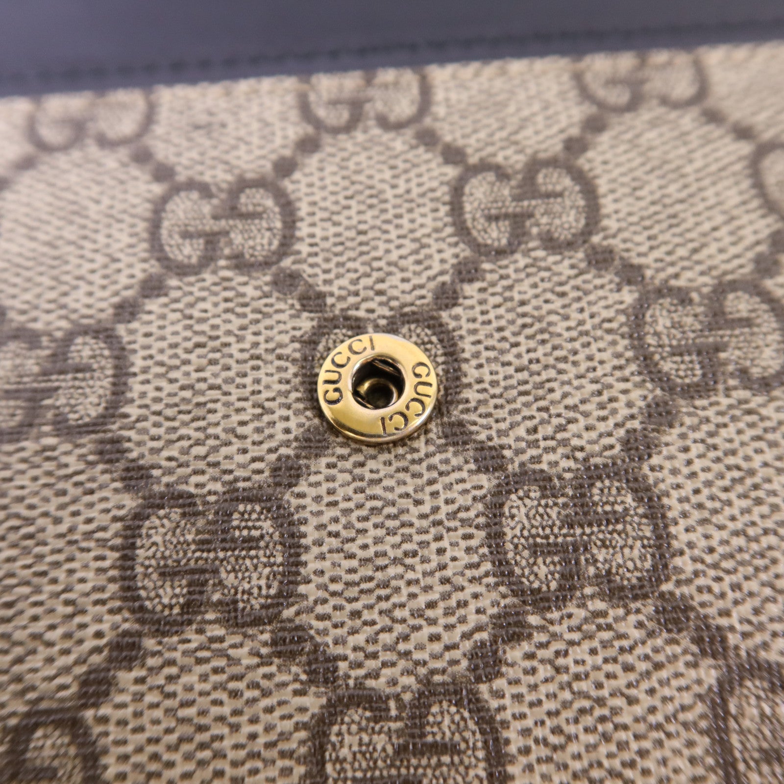 GUCCI 【激減優惠】牛皮皮革/塗層帆布Long Wallet金扣長錢包