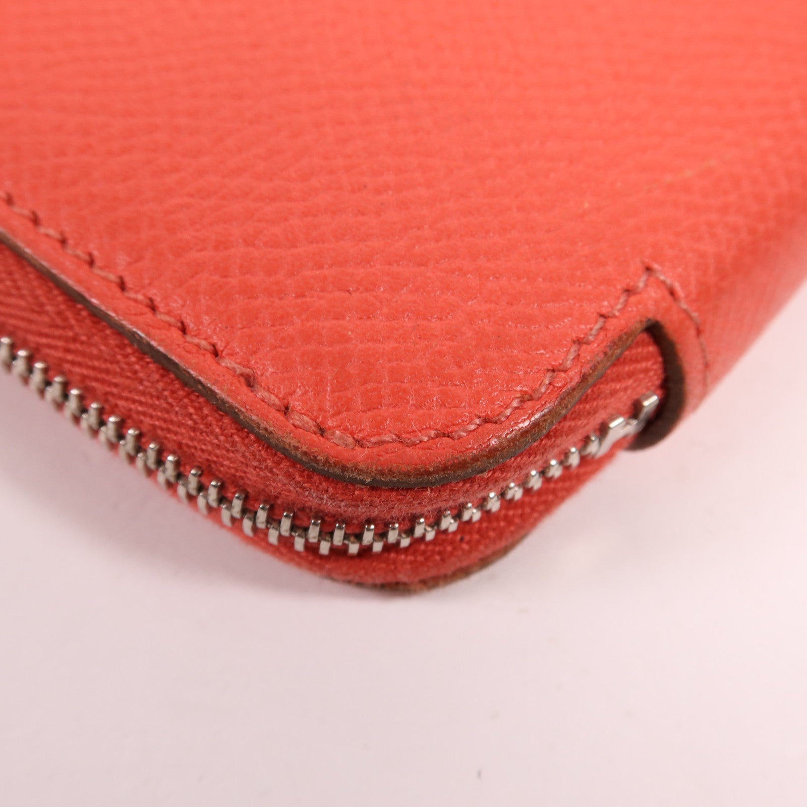 HERMES Clemence皮革Long Wallet銀扣長錢包Rose Jaipur