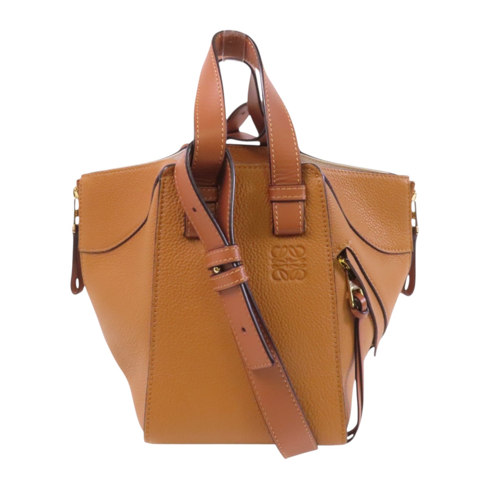 LOEWE 牛皮皮革Hammock Mini金扣手挽肩背兩用袋