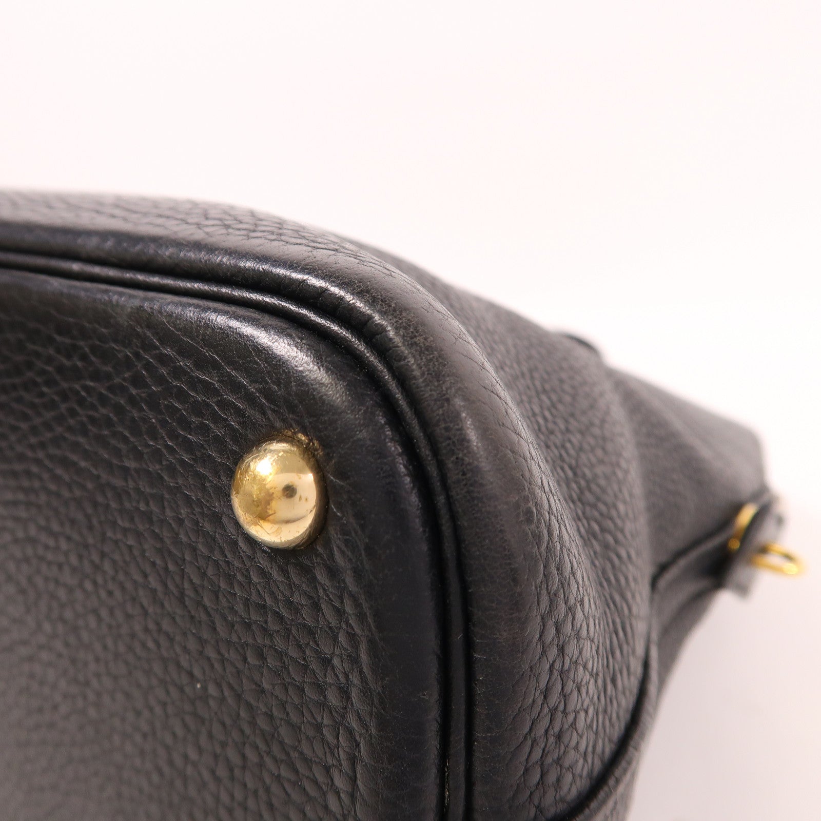 HERMES 【激減優惠】Clemence皮革Bolide 35金扣手挽肩背兩用袋Noir