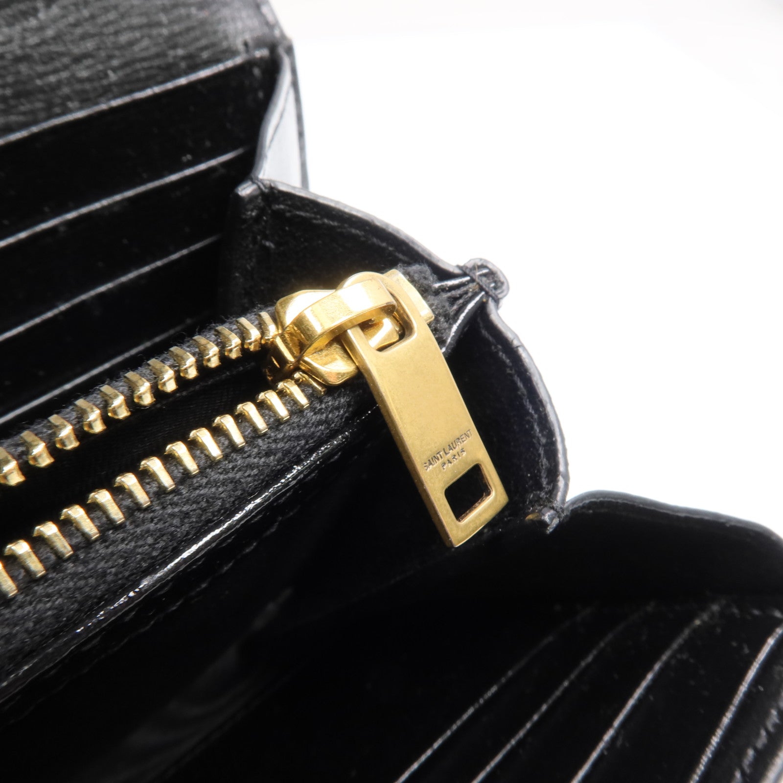 YVES SAINT LAURENT 牛皮皮革Long Wallet金扣長錢包