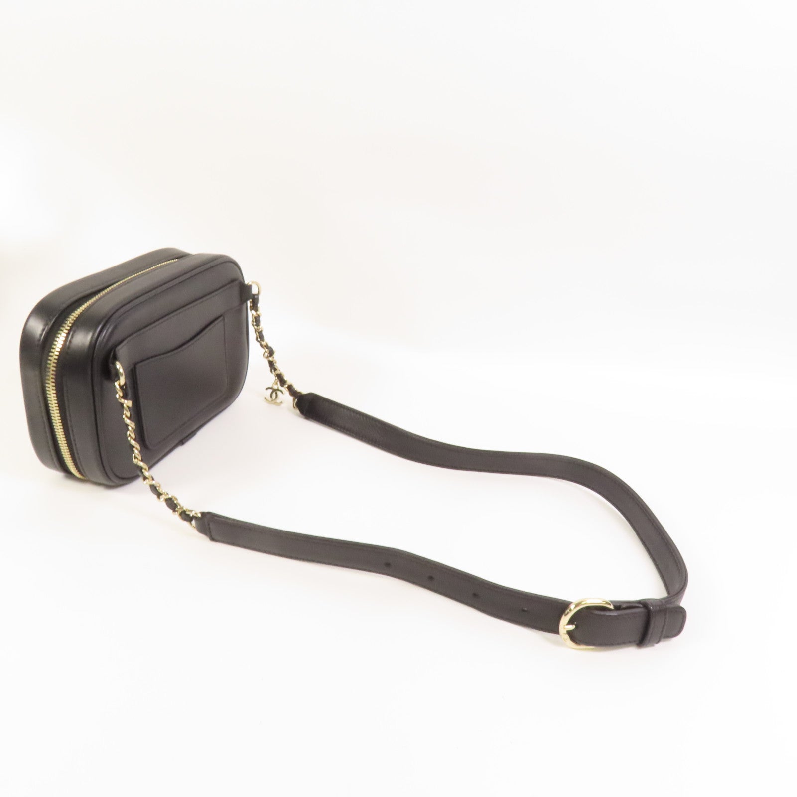 CHANEL 【激減優惠】牛皮皮革CC Mania Waist Bag金扣鏈帶腰包