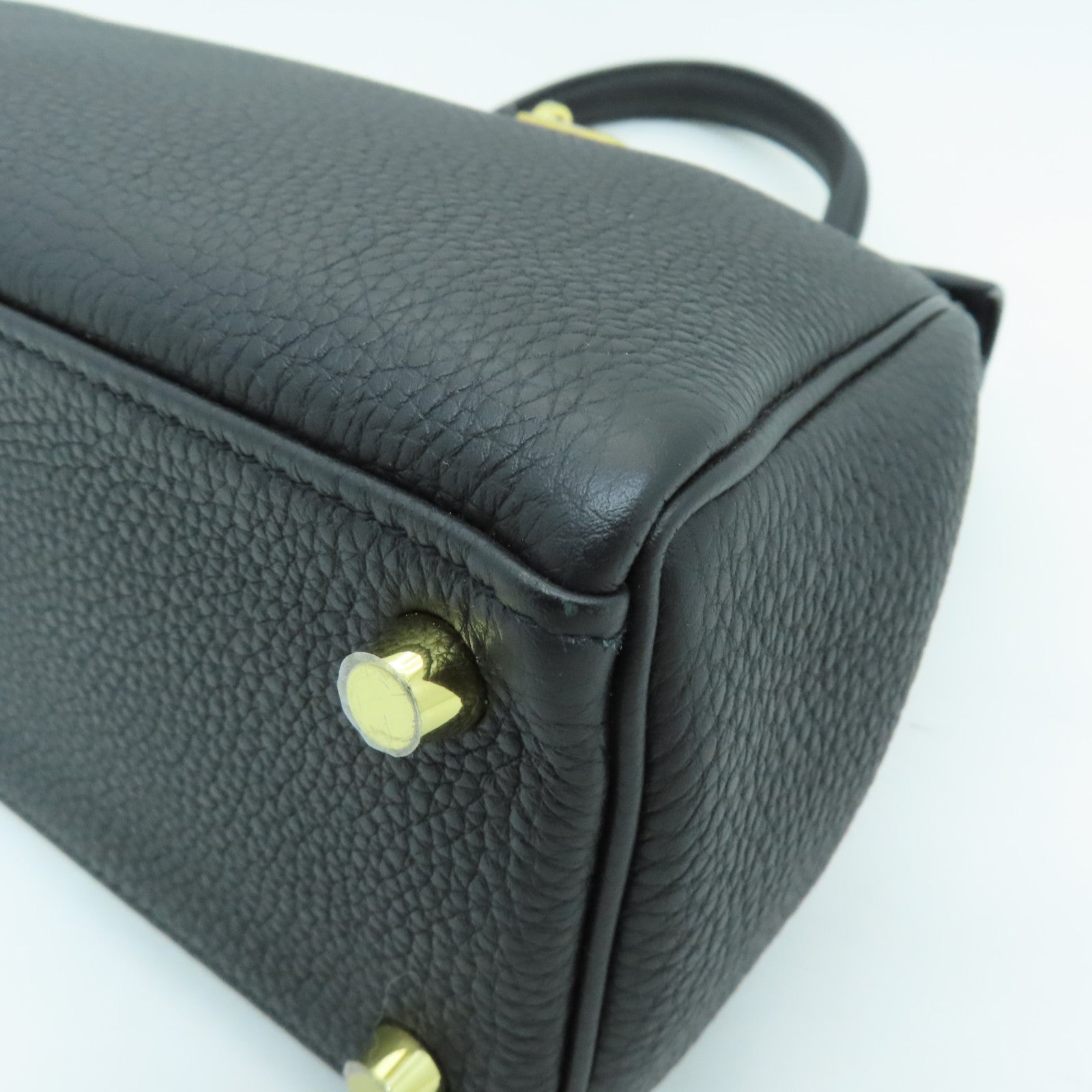 HERMES 【清倉大減價】Togo皮革Kelly 25金扣手挽肩背兩用袋黑色