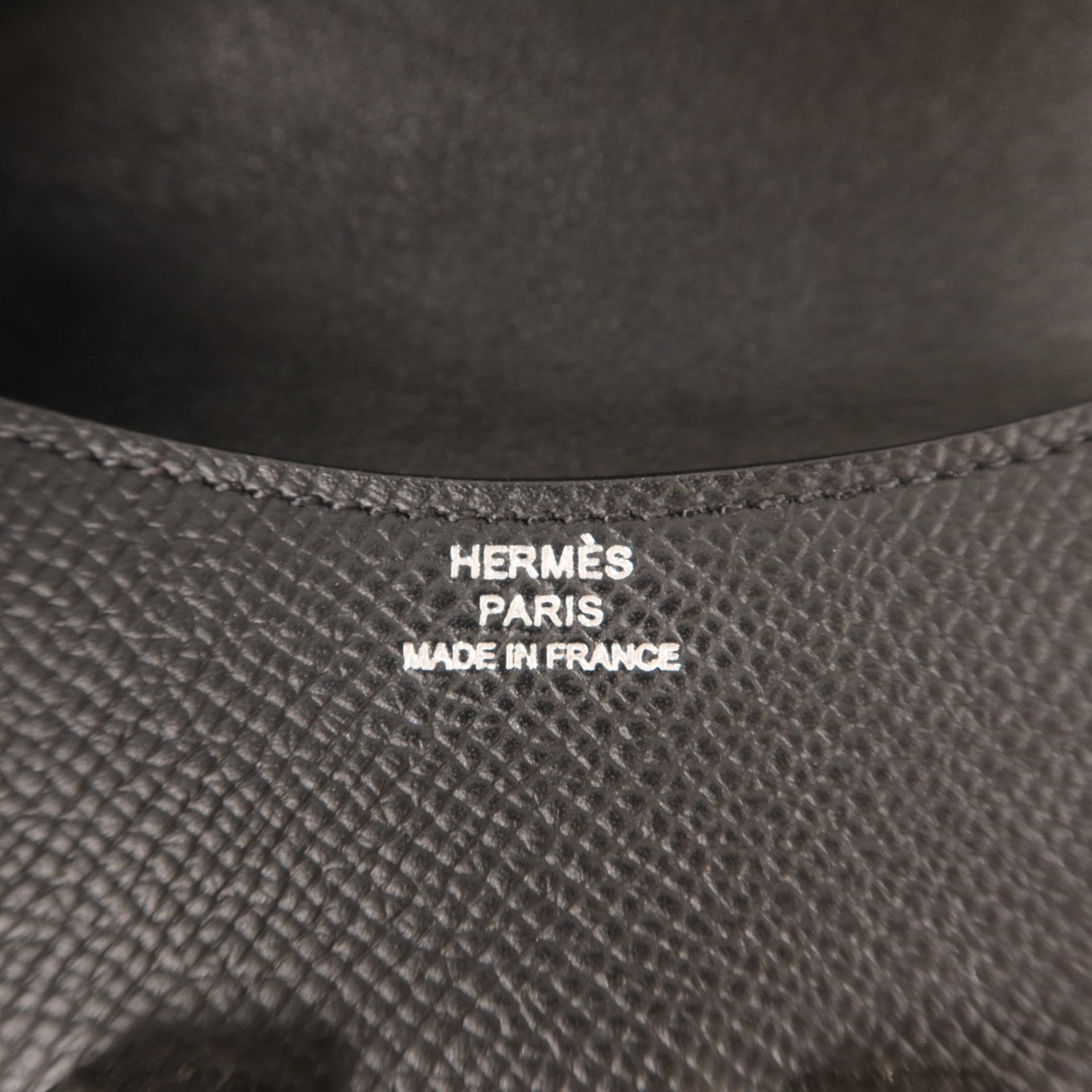 HERMES Epsom皮革Constance Slim銀扣錢包Noir