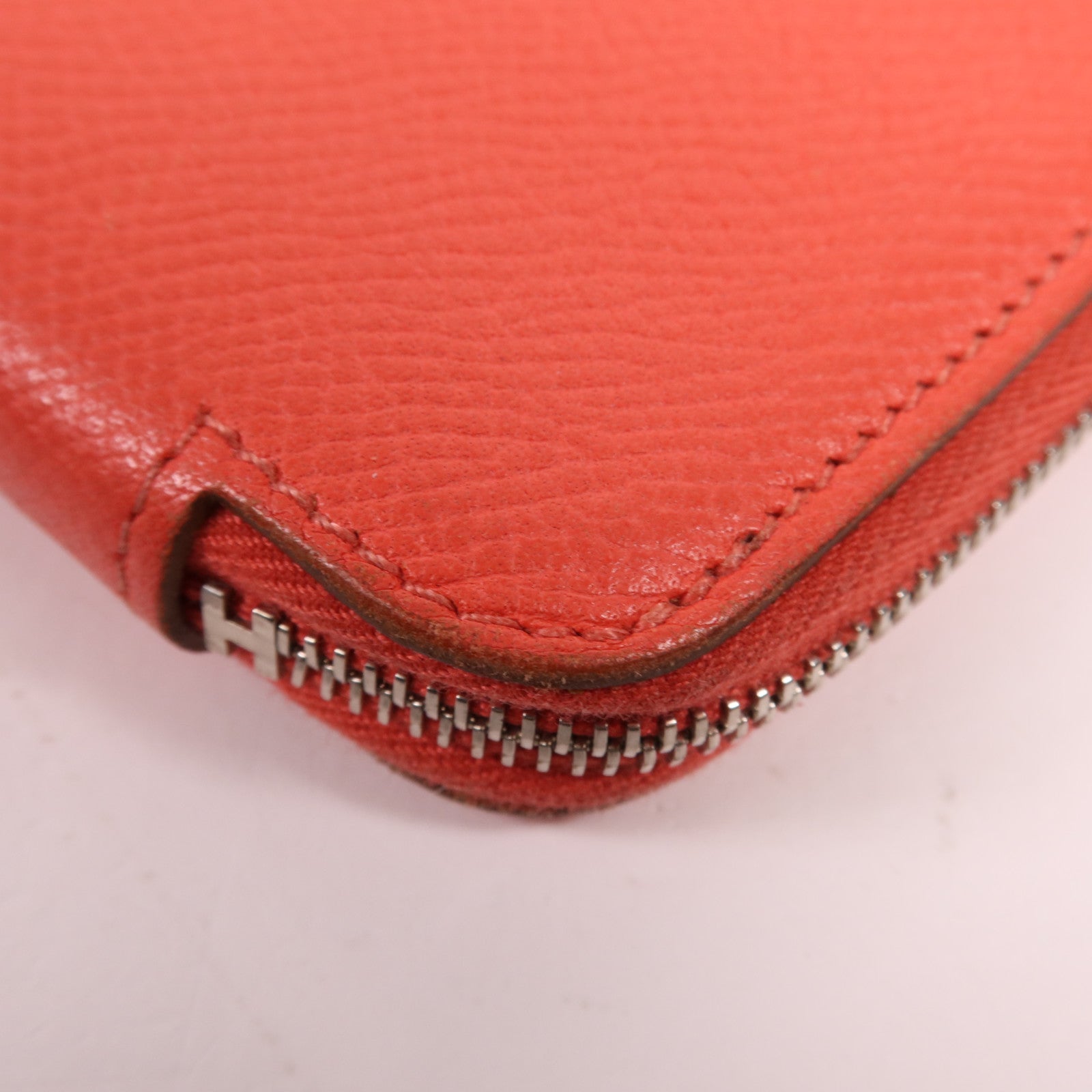 HERMES Clemence皮革Long Wallet銀扣長錢包Rose Jaipur