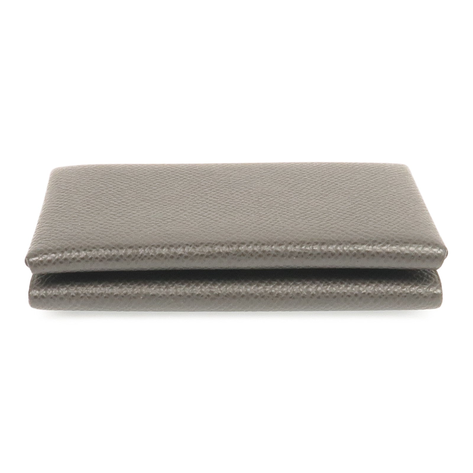 HERMES Epsom皮革Calvi Duo銀扣卡片套Graphite